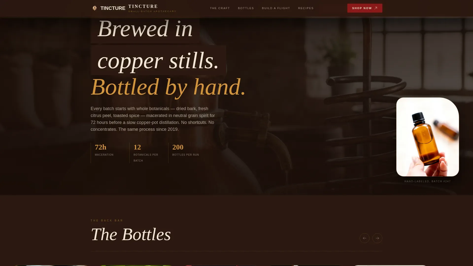 Premium Botanical Spirits Landing Page Template