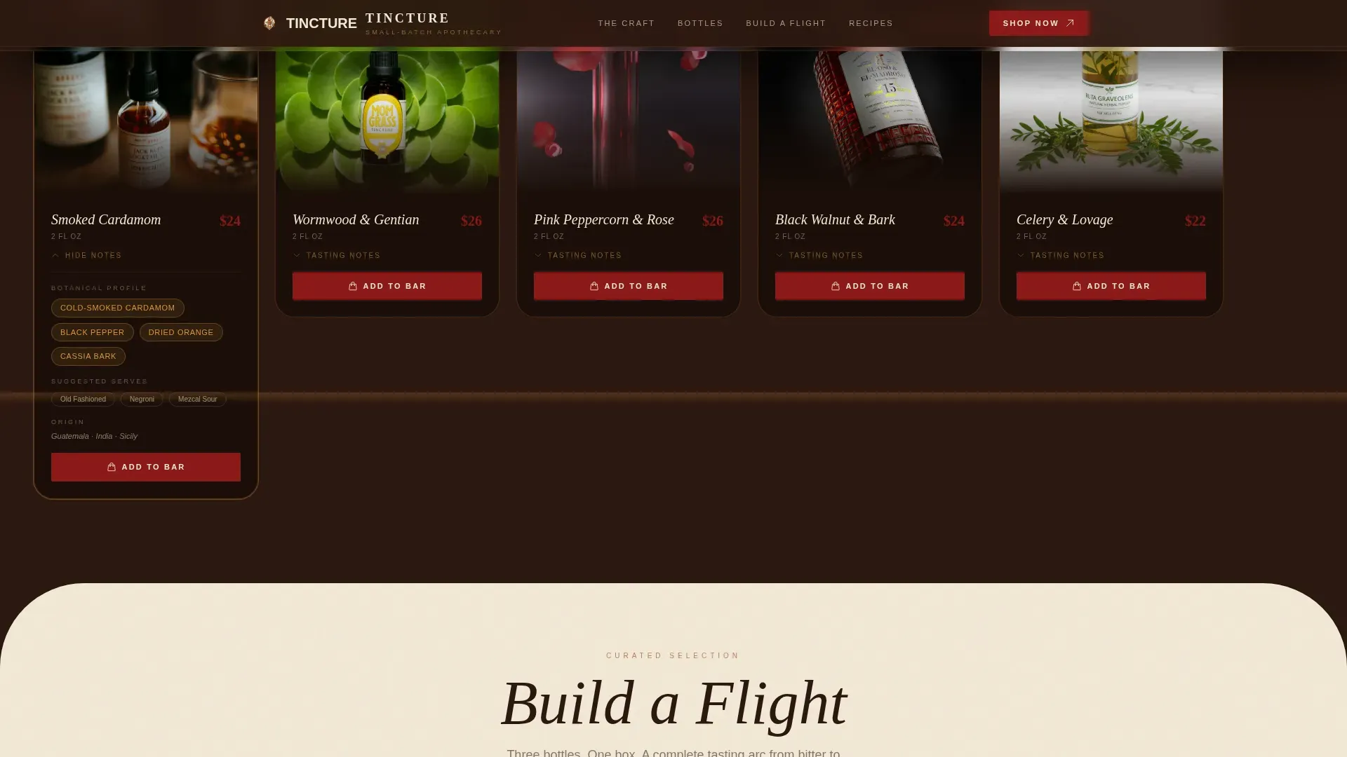 Premium Botanical Spirits Landing Page Template