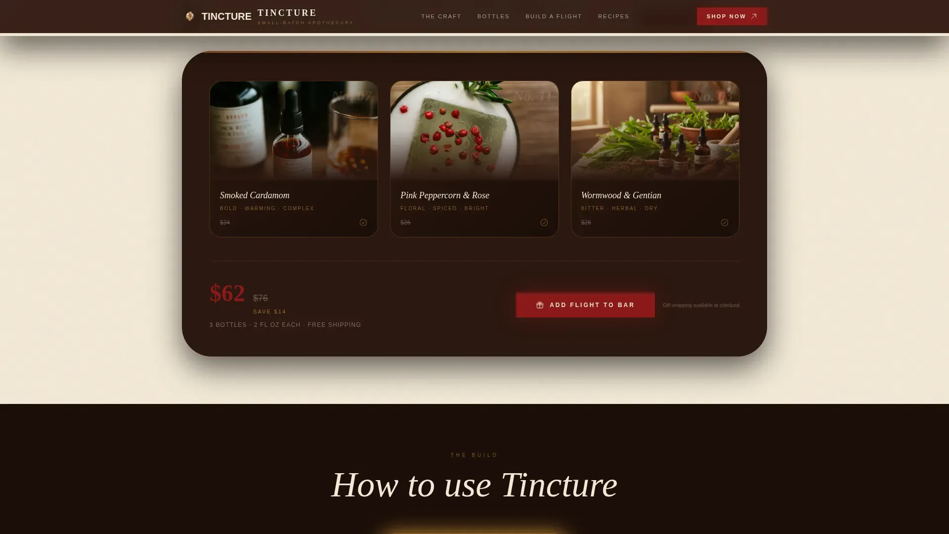Premium Botanical Spirits Landing Page Template
