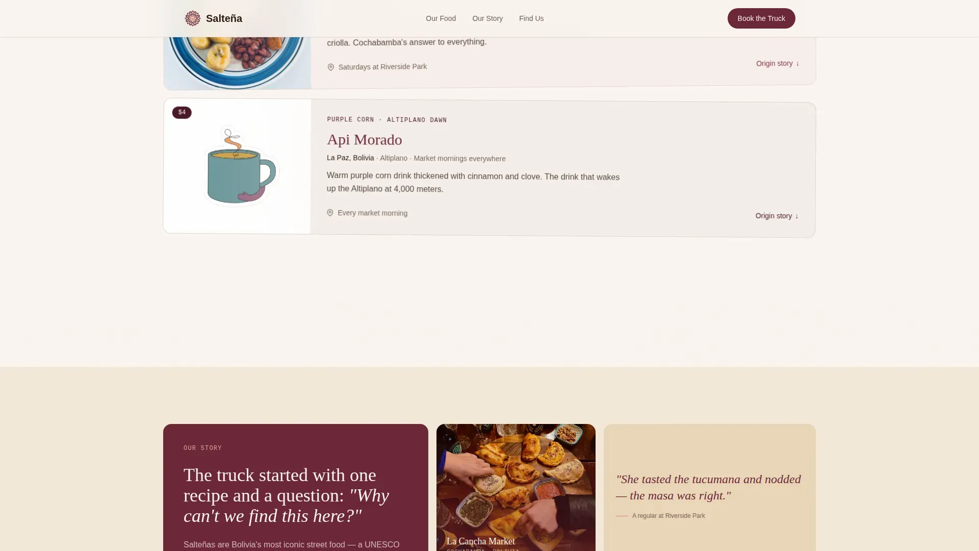Rapid Bolivian Cuisine | Free Website Template | Rocket