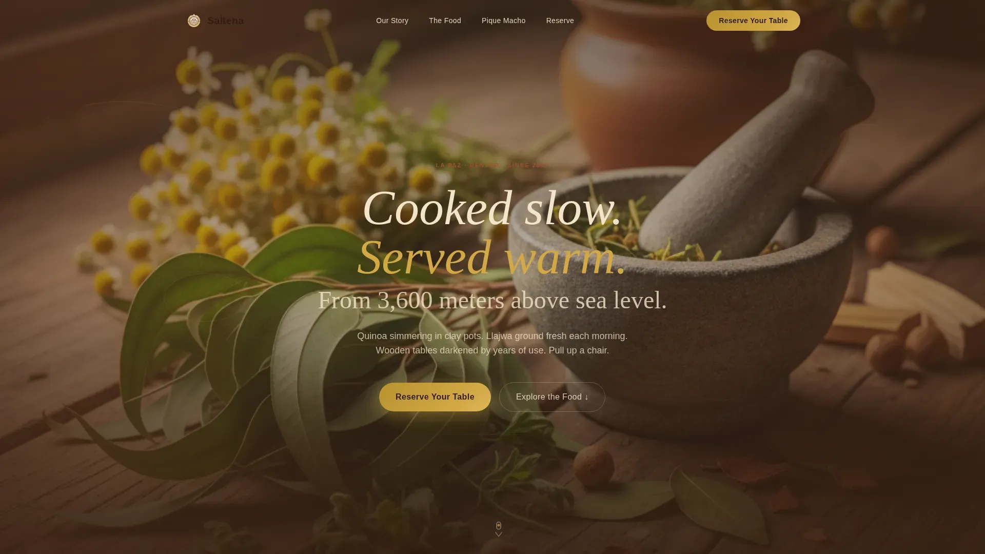 Warm Latin Bistro | Free Website Template | Rocket