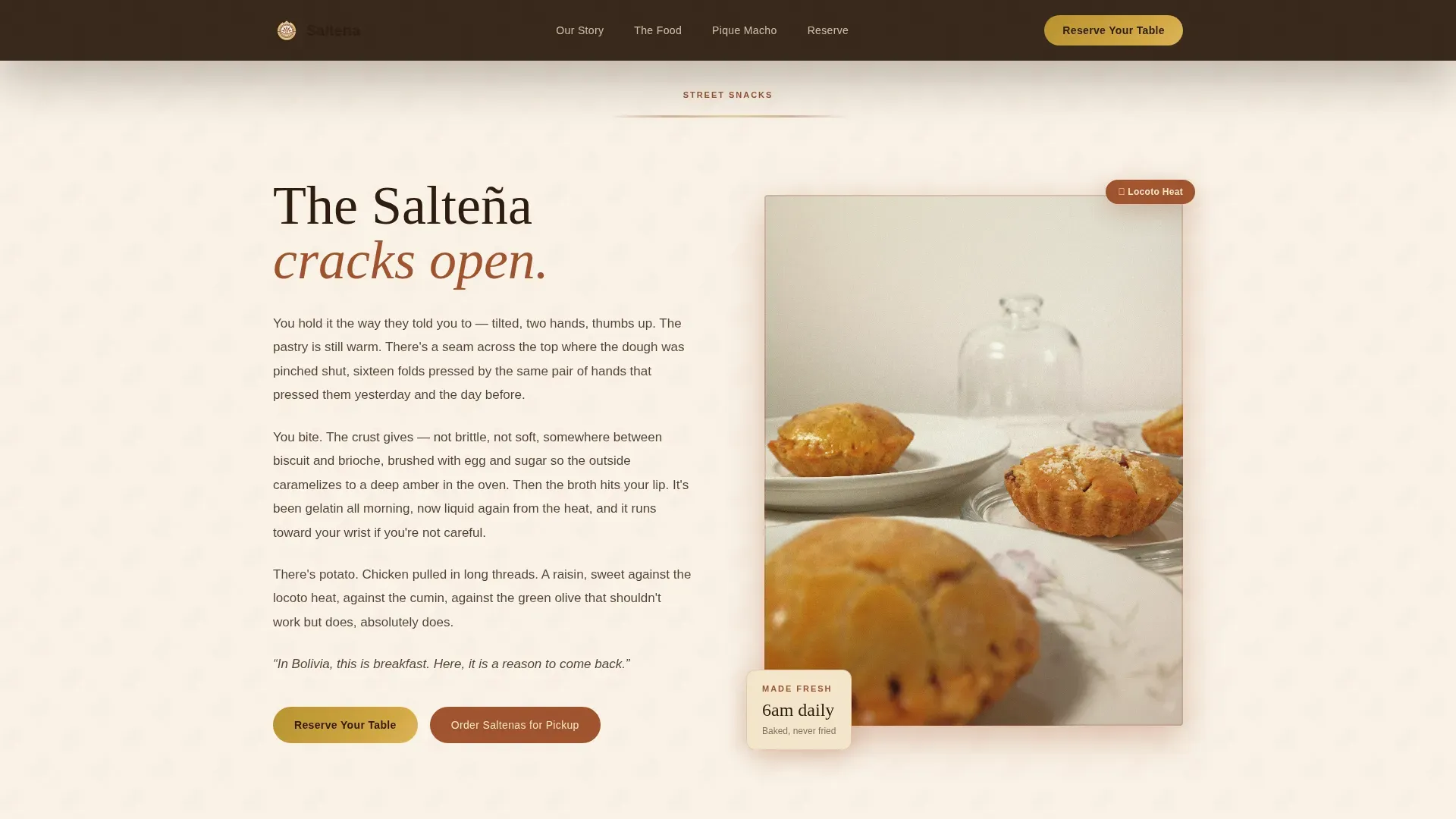 Warm Latin Bistro | Free Website Template | Rocket