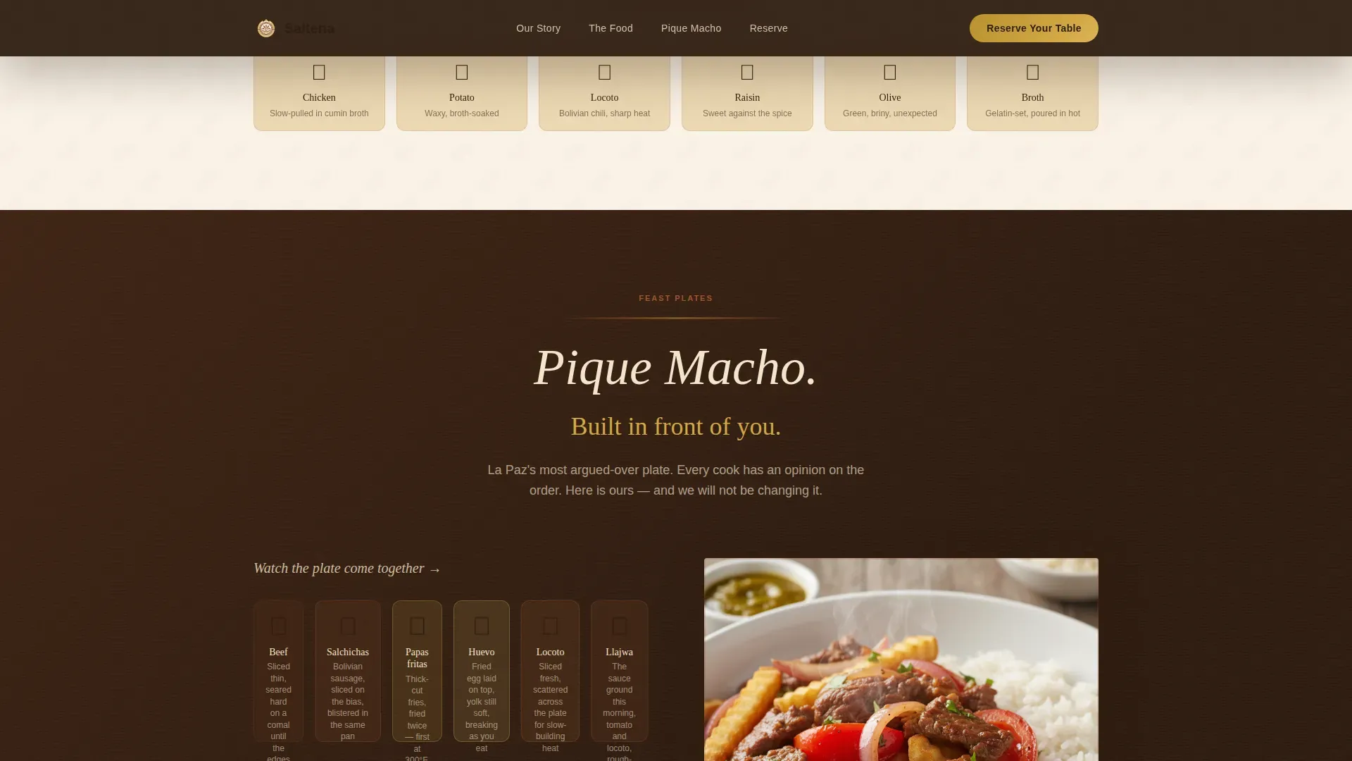 Warm Latin Bistro | Free Website Template | Rocket