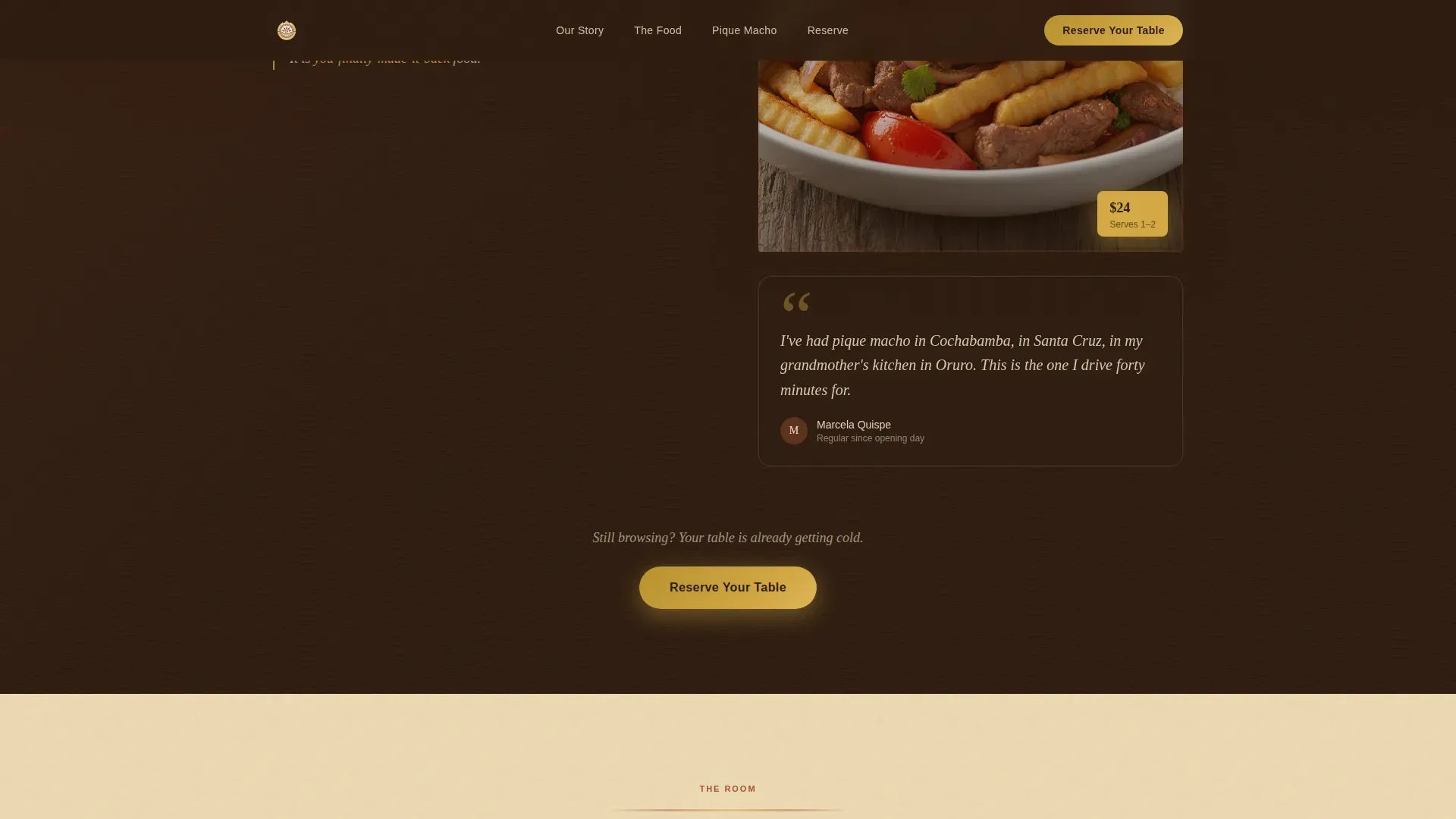Warm Latin Bistro | Free Website Template | Rocket