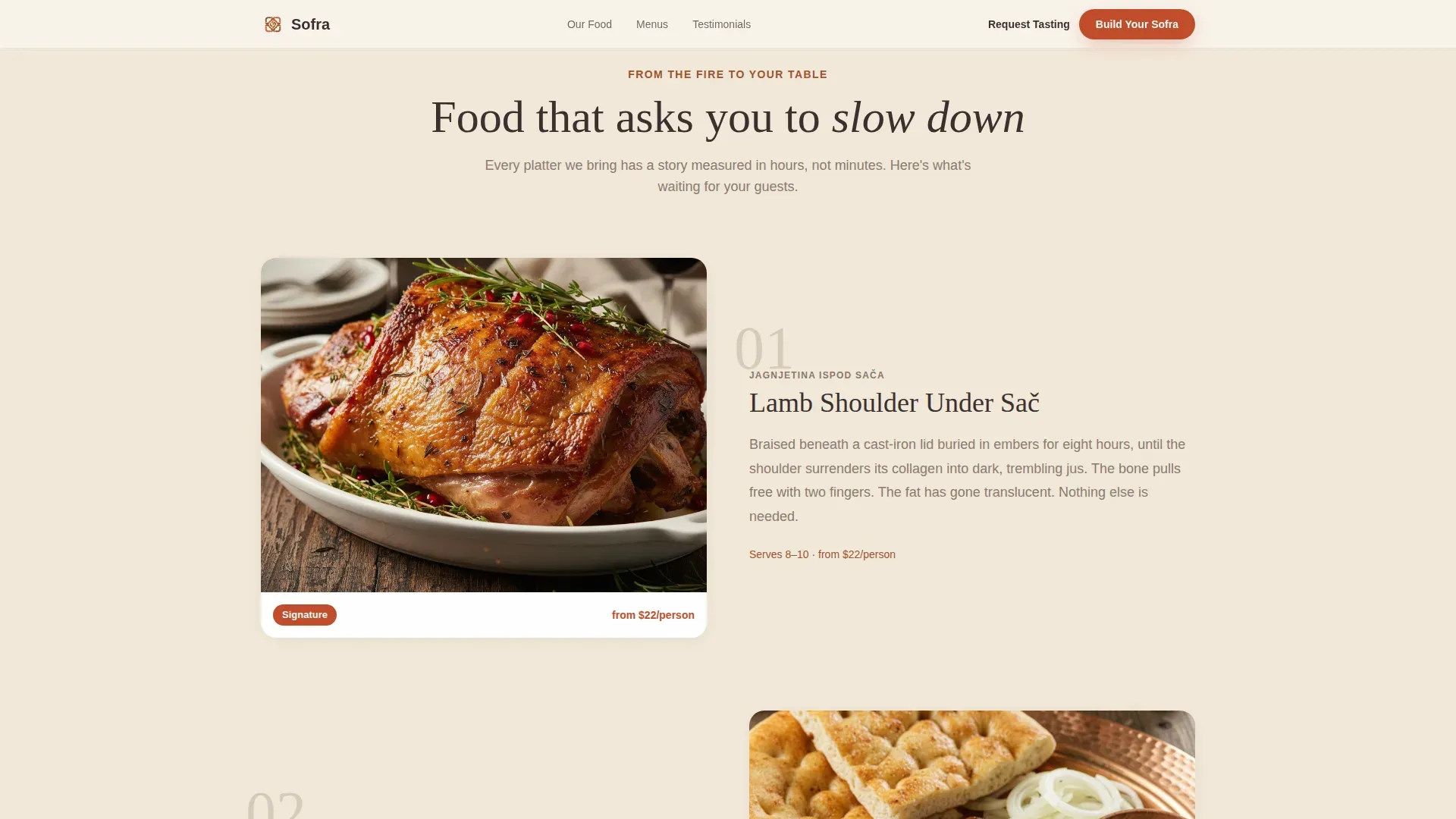 Authentic Bosnian Catering Landing Page Template