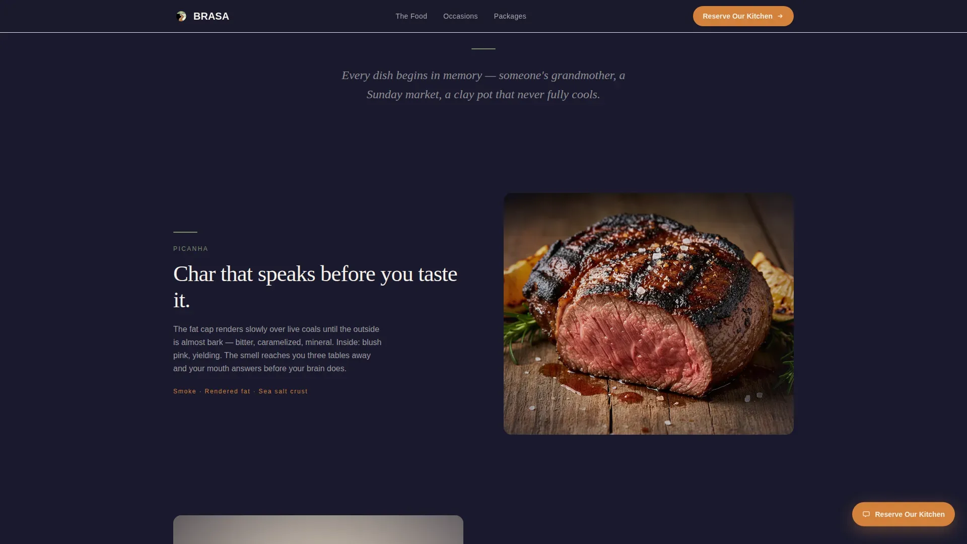 Authentic Brazilian Catering | Free Website Template | Rocket