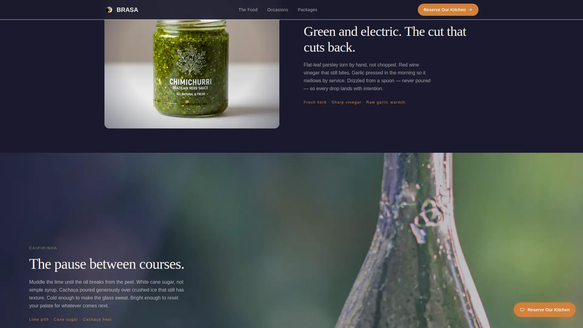 Authentic Brazilian Catering | Free Website Template | Rocket