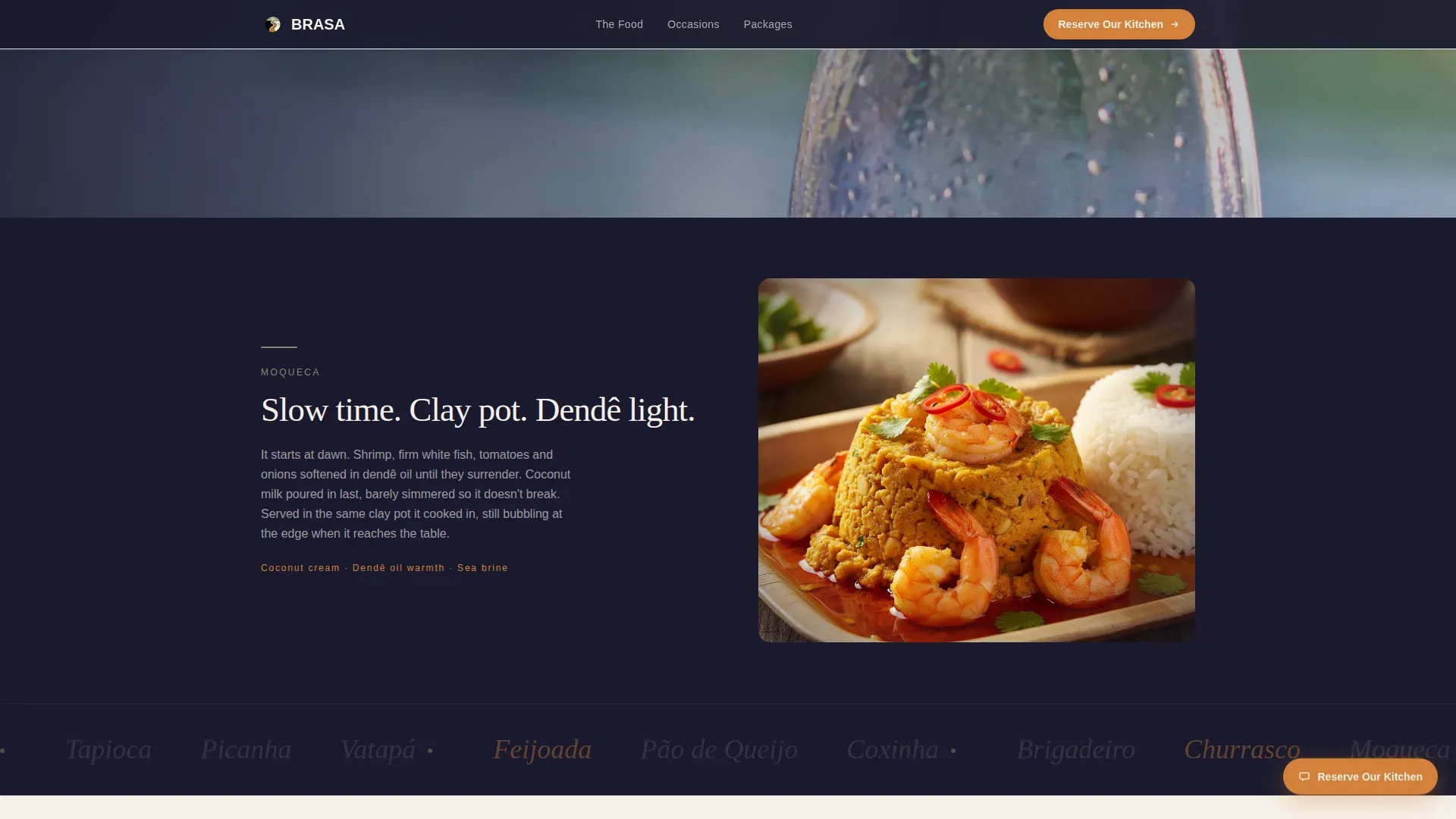 Authentic Brazilian Catering | Free Website Template | Rocket