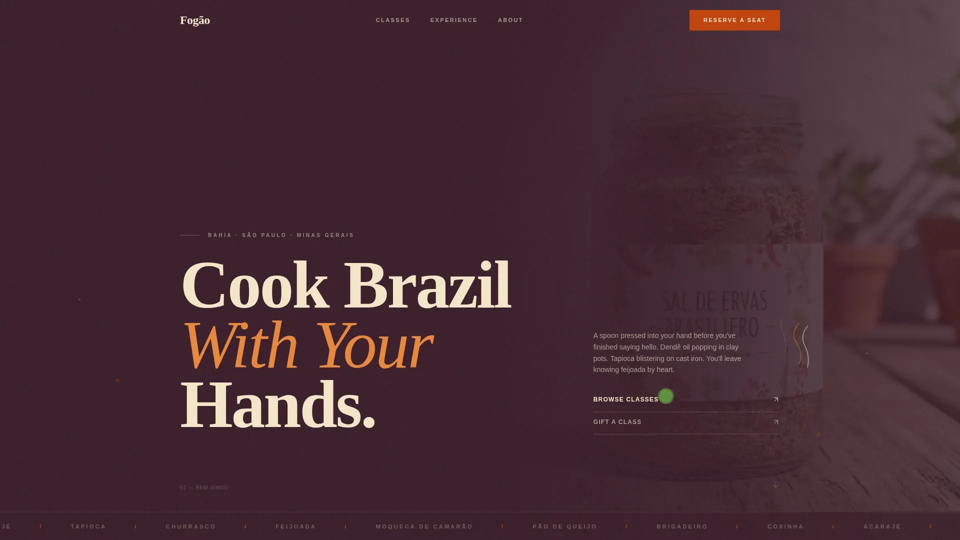 Immersive Rio Kitchen | Free Website Template | Rocket