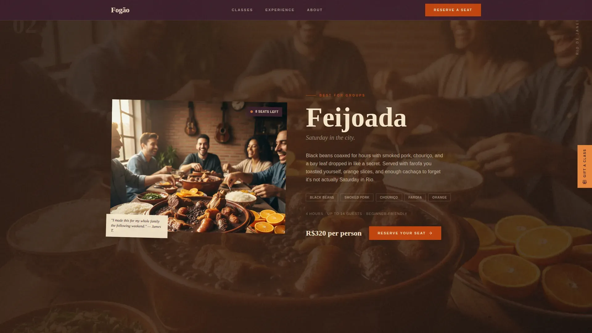 Immersive Rio Kitchen | Free Website Template | Rocket