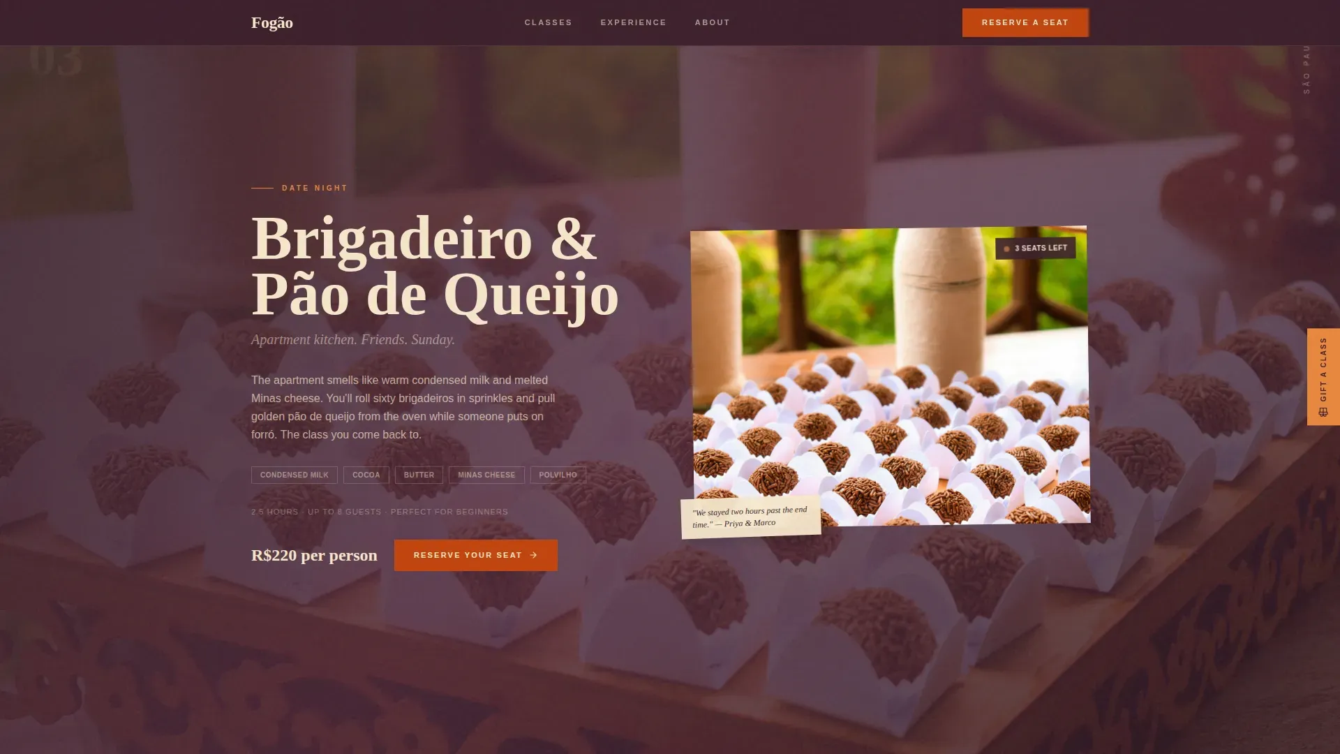 Immersive Rio Kitchen | Free Website Template | Rocket