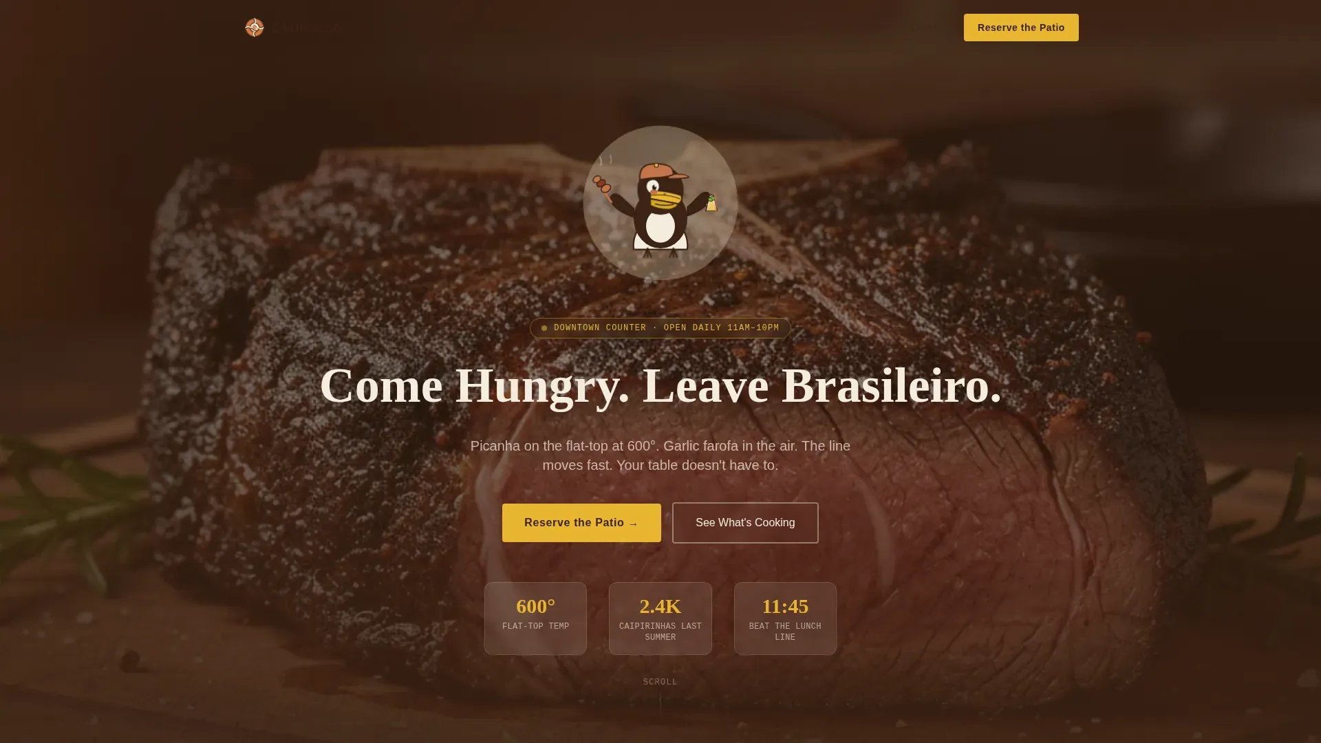 Modern Brazilian Grill | Free Website Template | Rocket