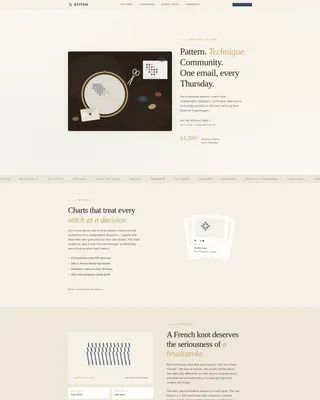 Cross-Stitch & Embroidery Content Blog Website Template