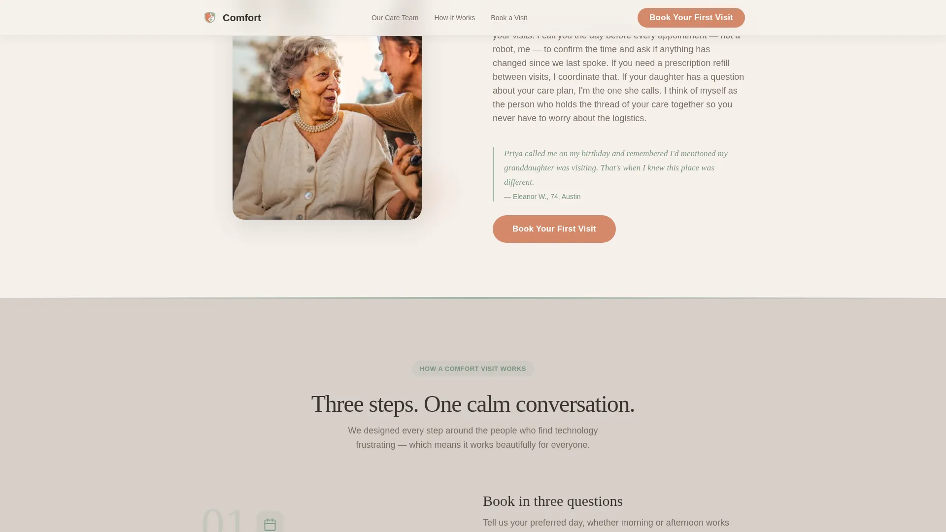 Home Care Agency Booking Website Template