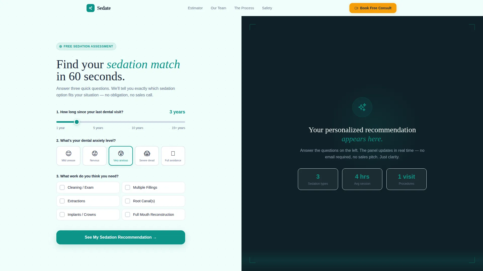 Expert Sedation Dentist Appointment Booking Website Template