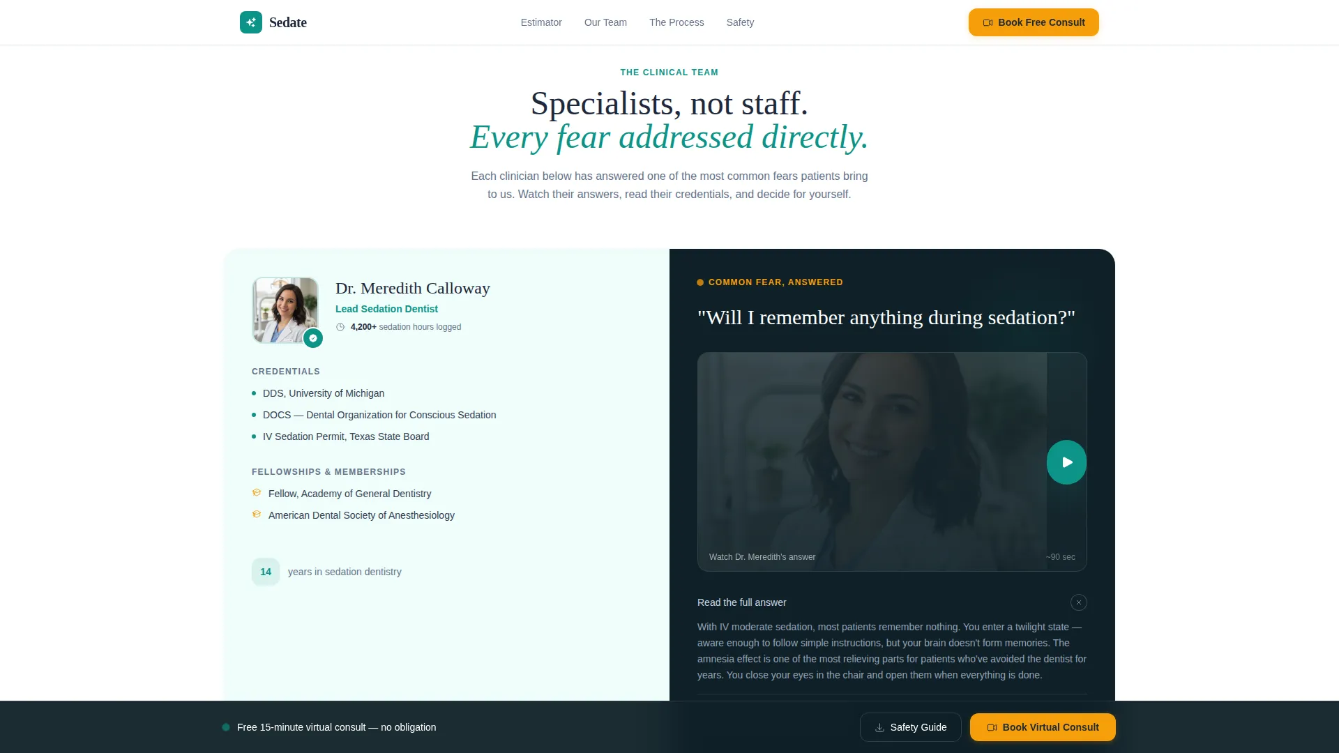Expert Sedation Dentist Appointment Booking Website Template