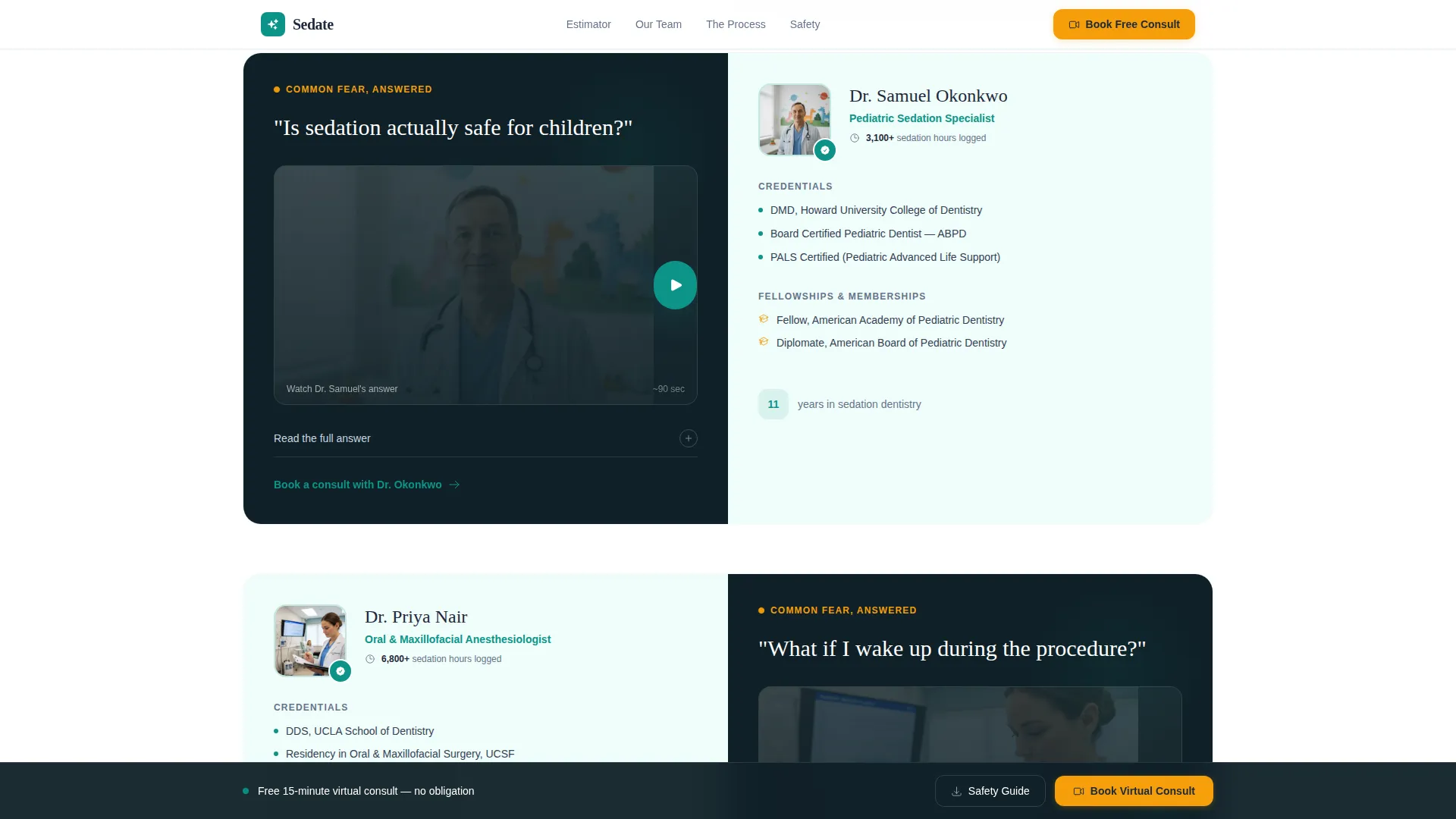 Expert Sedation Dentist Appointment Booking Website Template