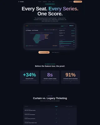Opera Vertical SaaS Booking Website Template