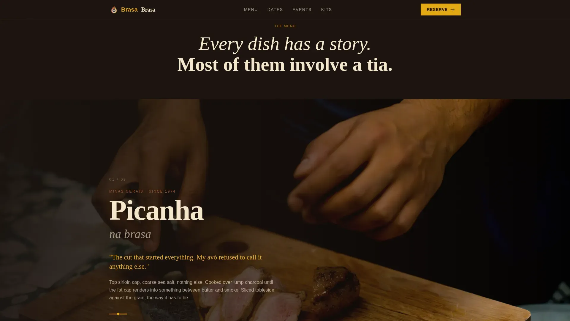 Immersive Brazilian Dining | Free Website Template | Rocket