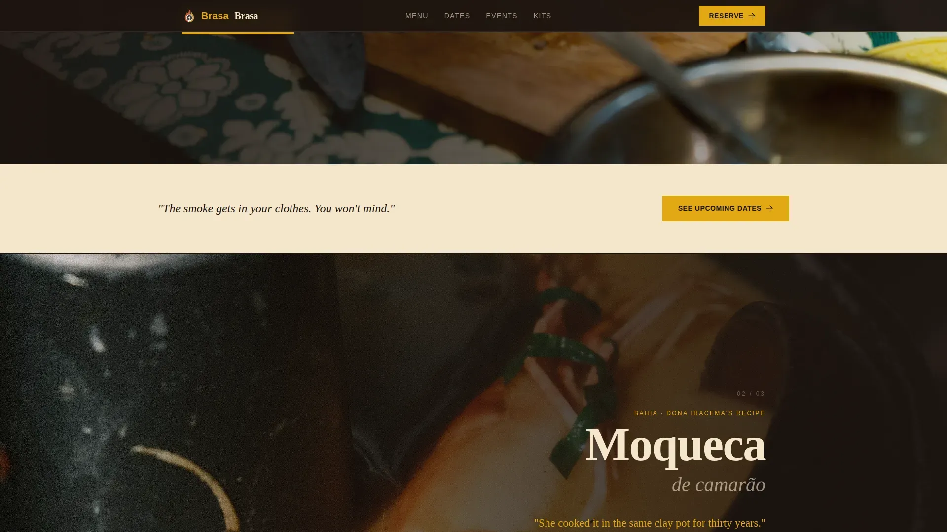 Immersive Brazilian Dining | Free Website Template | Rocket