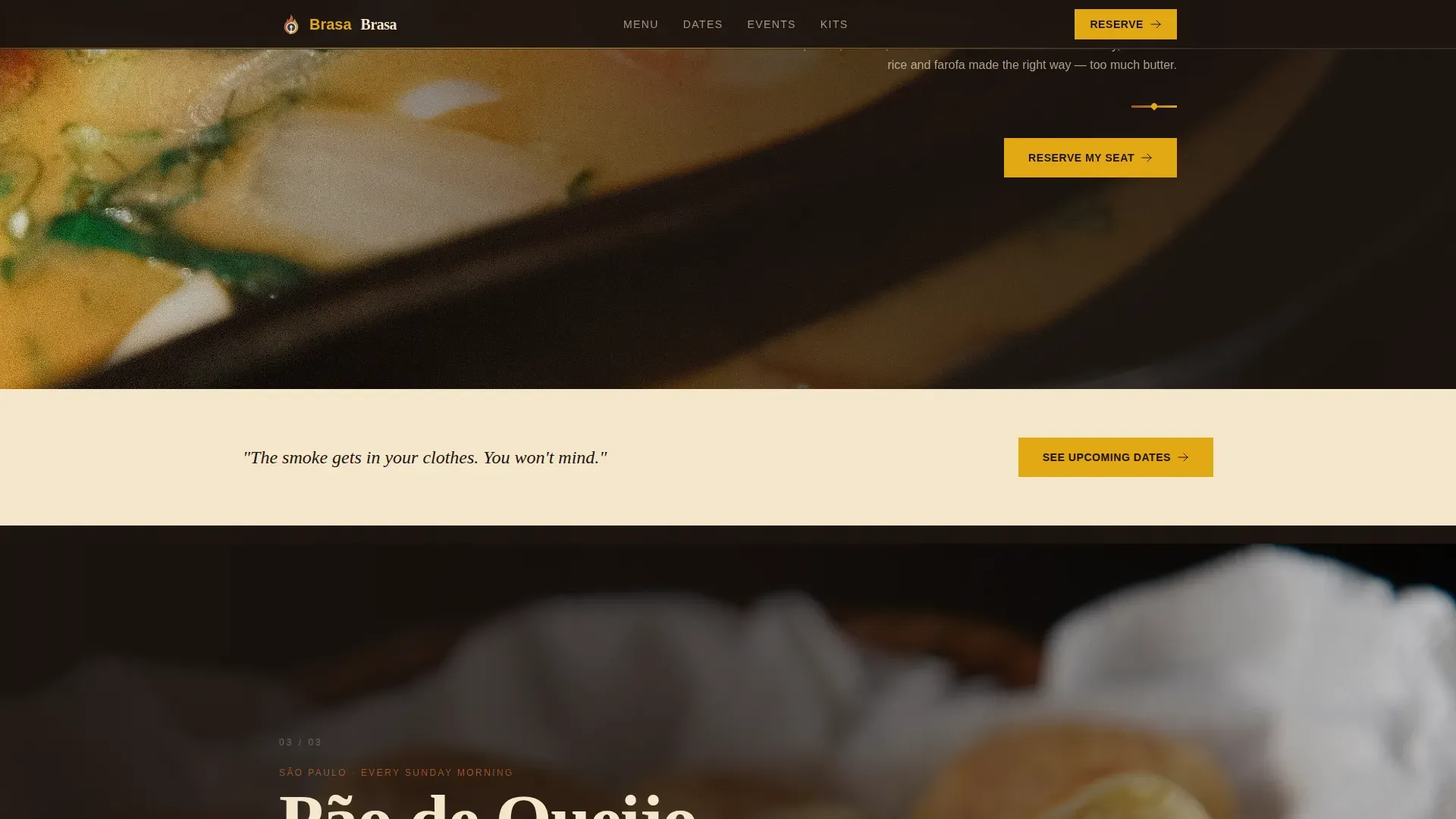 Immersive Brazilian Dining | Free Website Template | Rocket