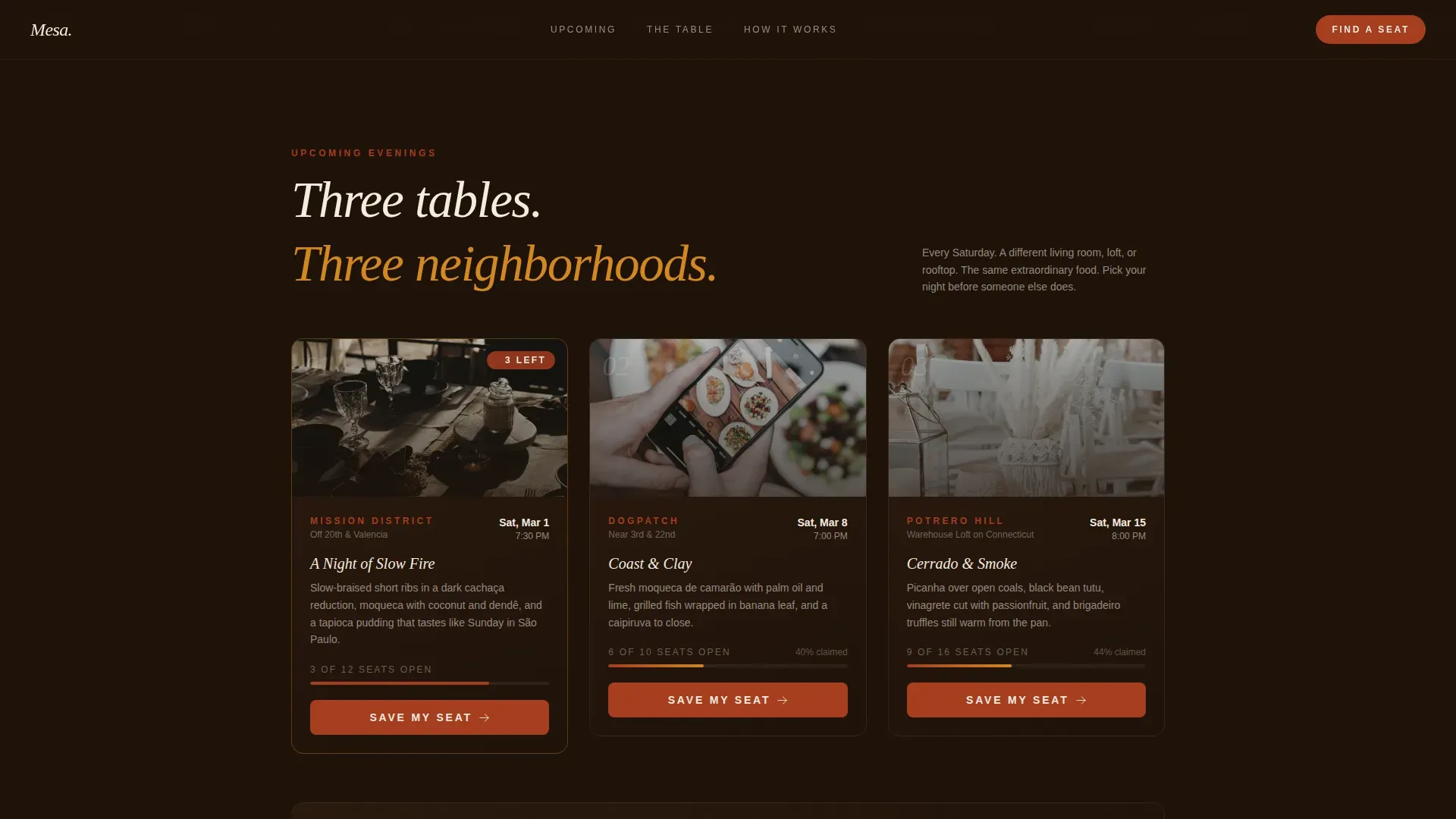 Intimate Brazilian Dining | Free Website Template | Rocket