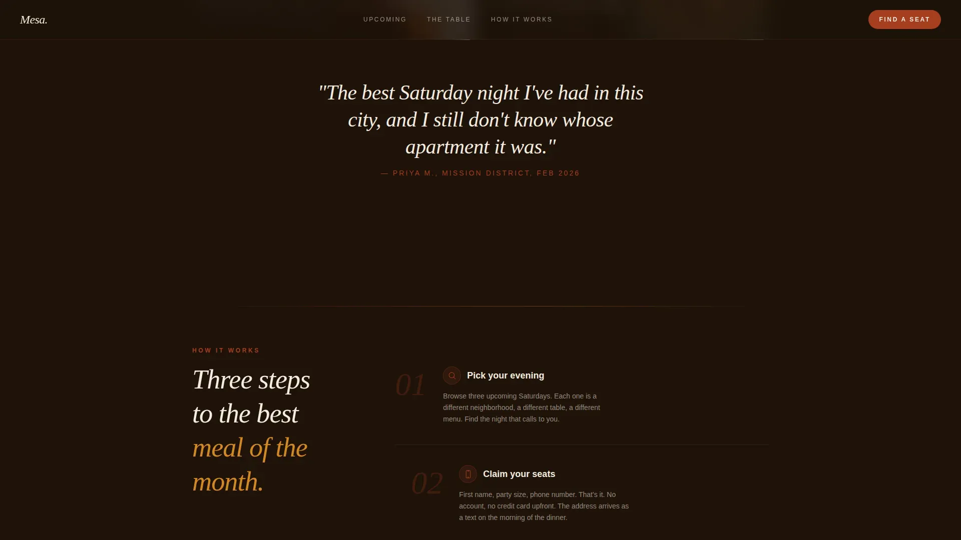 Intimate Brazilian Dining | Free Website Template | Rocket