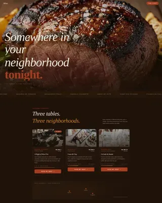 Intimate Brazilian Dining | Free Website Template | Rocket