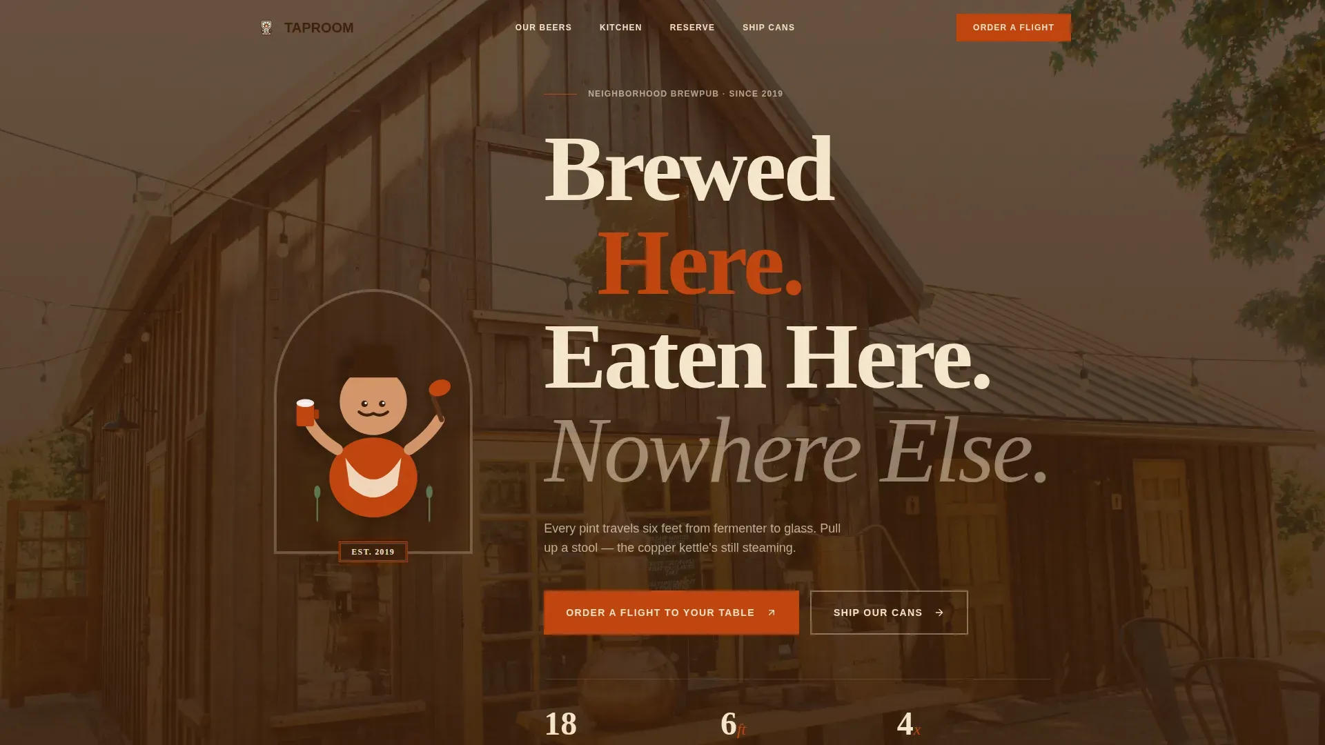 Curated Brewpub Experience Landing Page Template