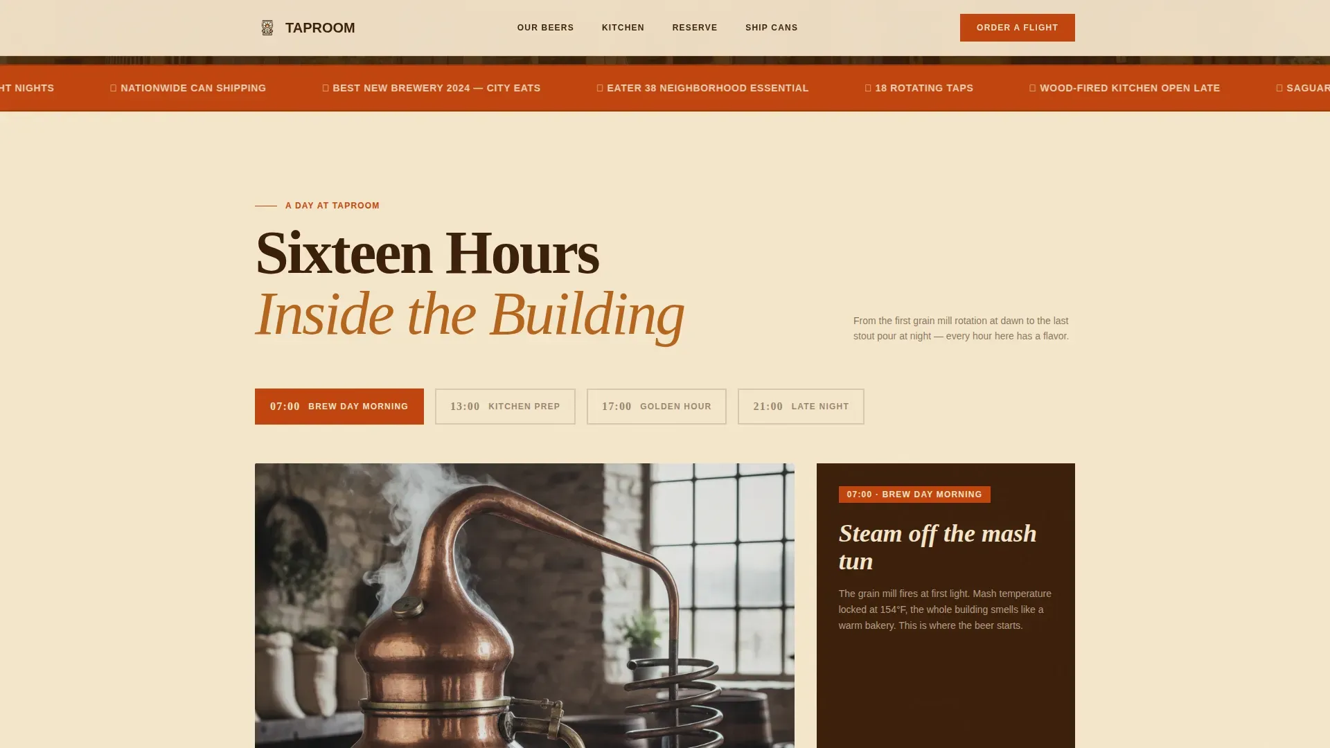 Curated Brewpub Experience Landing Page Template