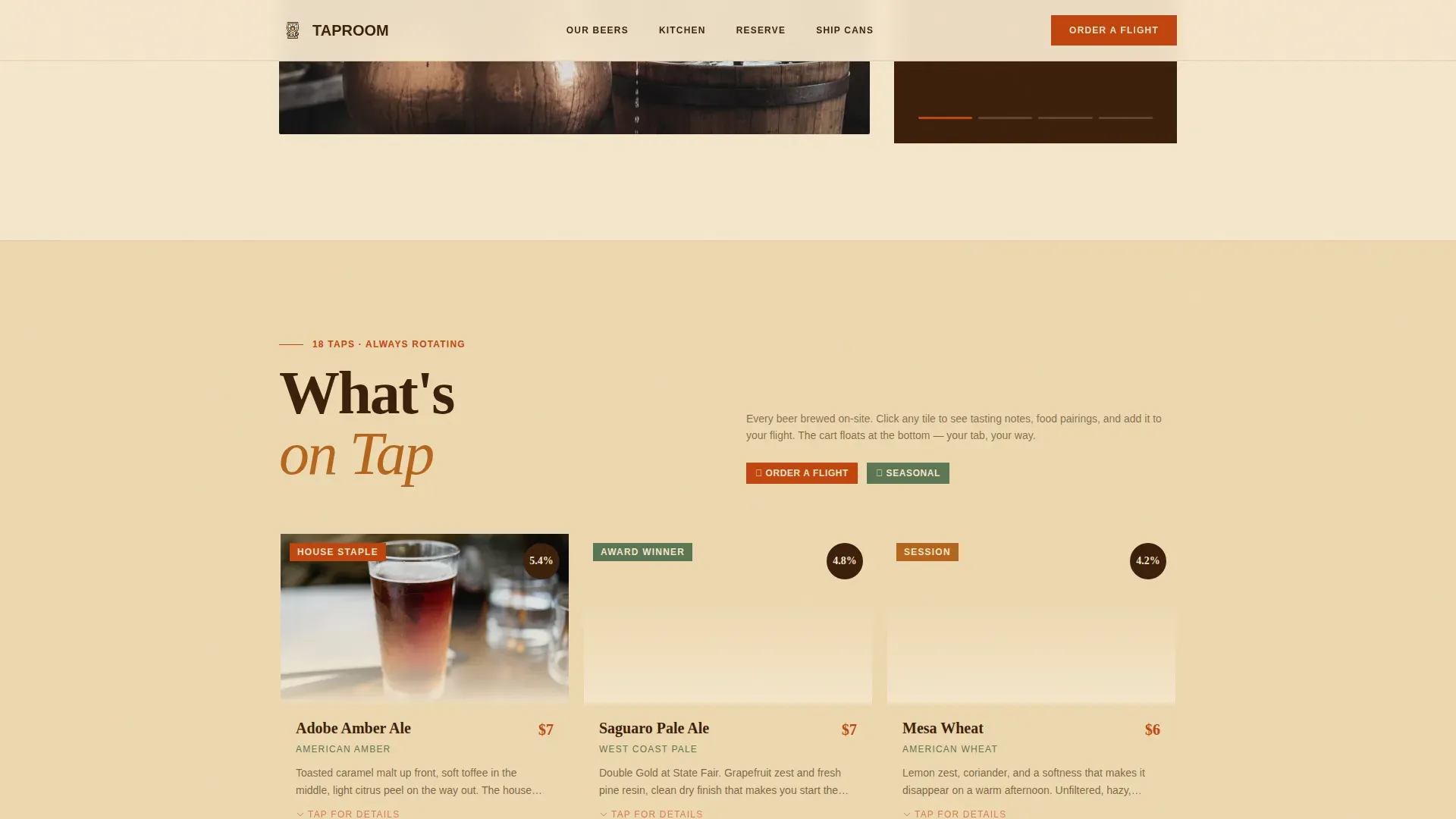 Curated Brewpub Experience Landing Page Template