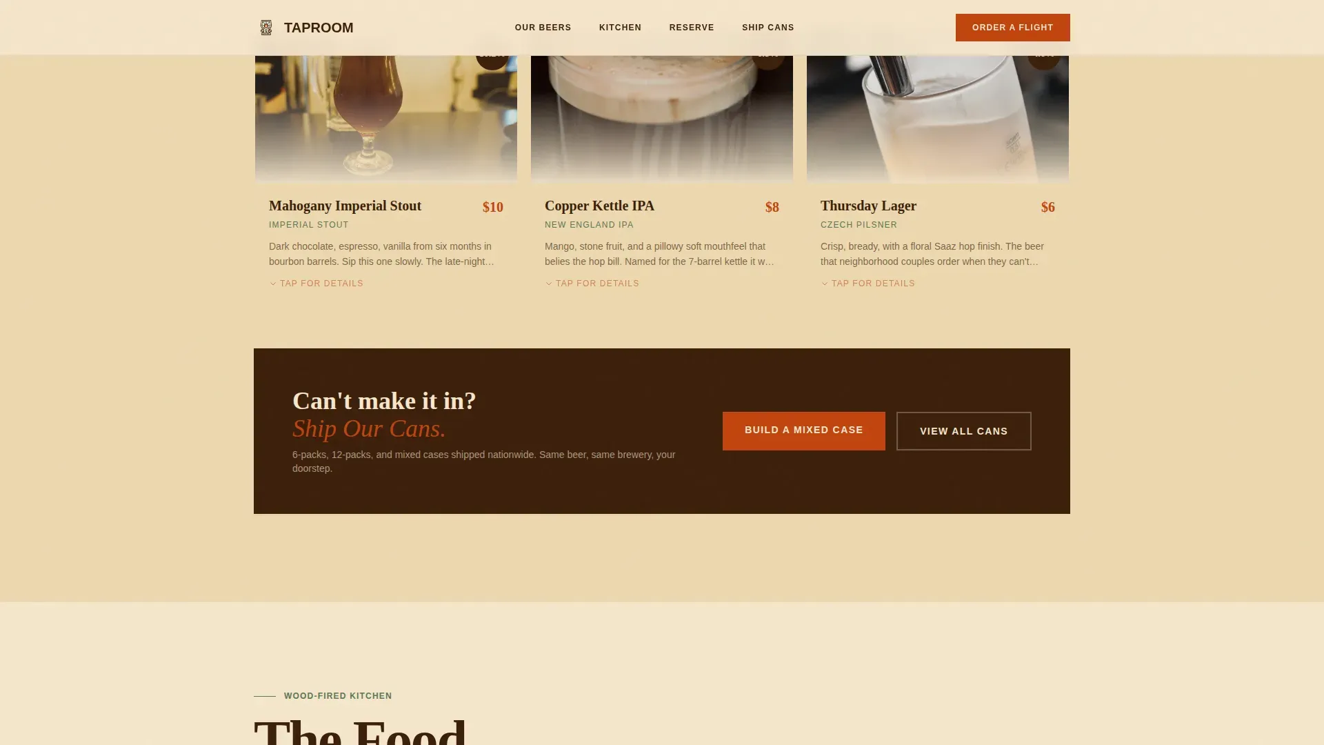 Curated Brewpub Experience Landing Page Template