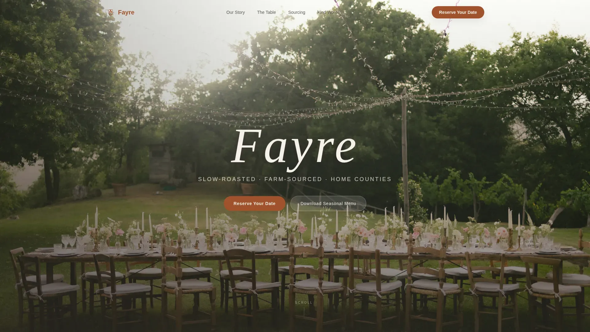 Bespoke Catering Services Landing Page Template