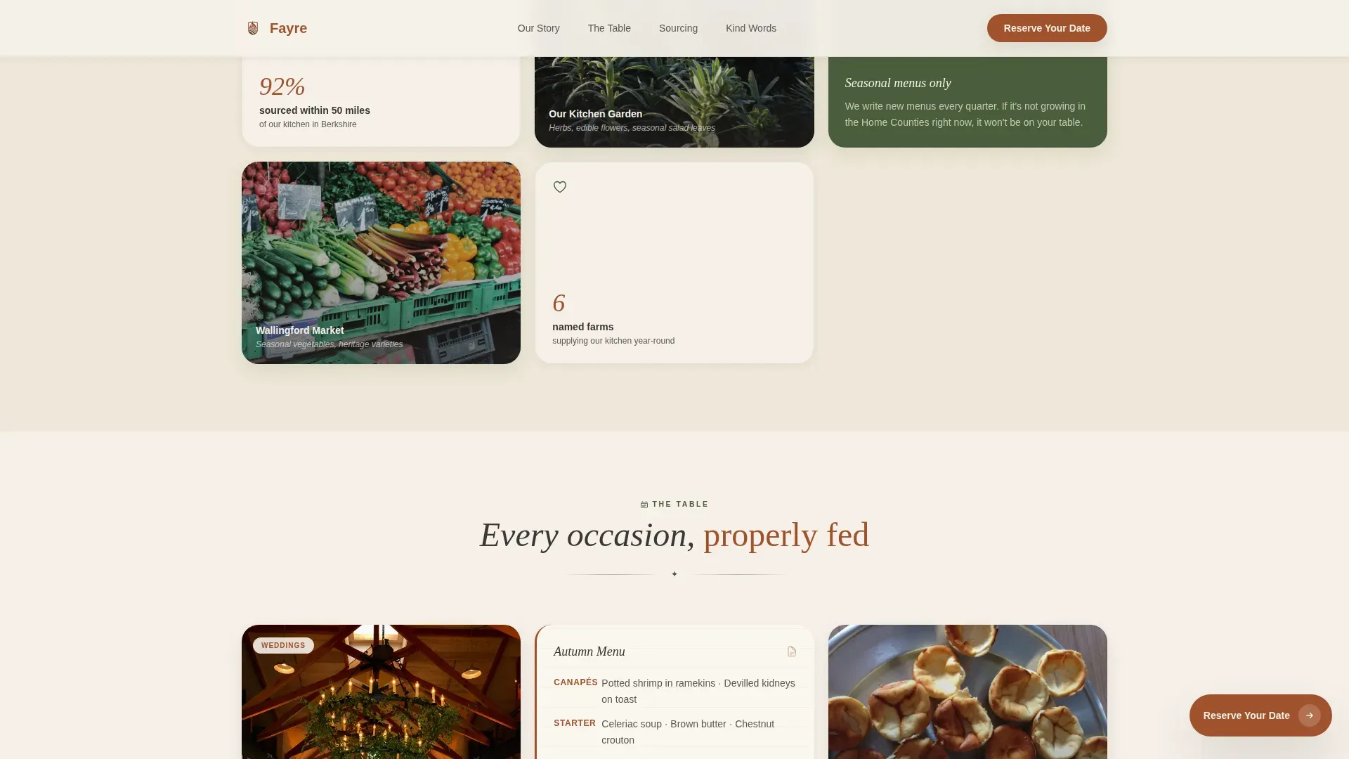 Bespoke Catering Services Landing Page Template