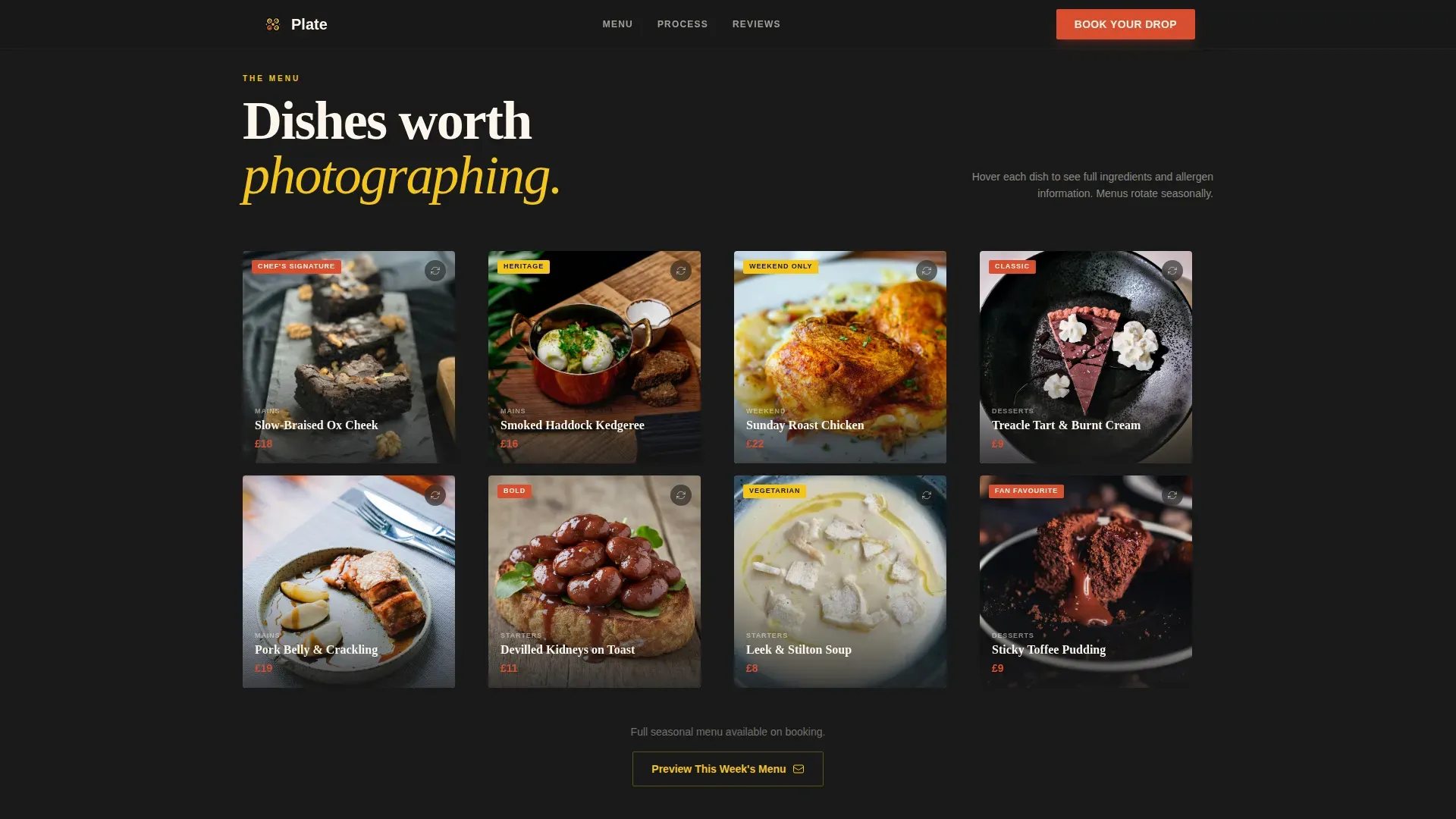 Elegant British Kitchen Landing Page Template