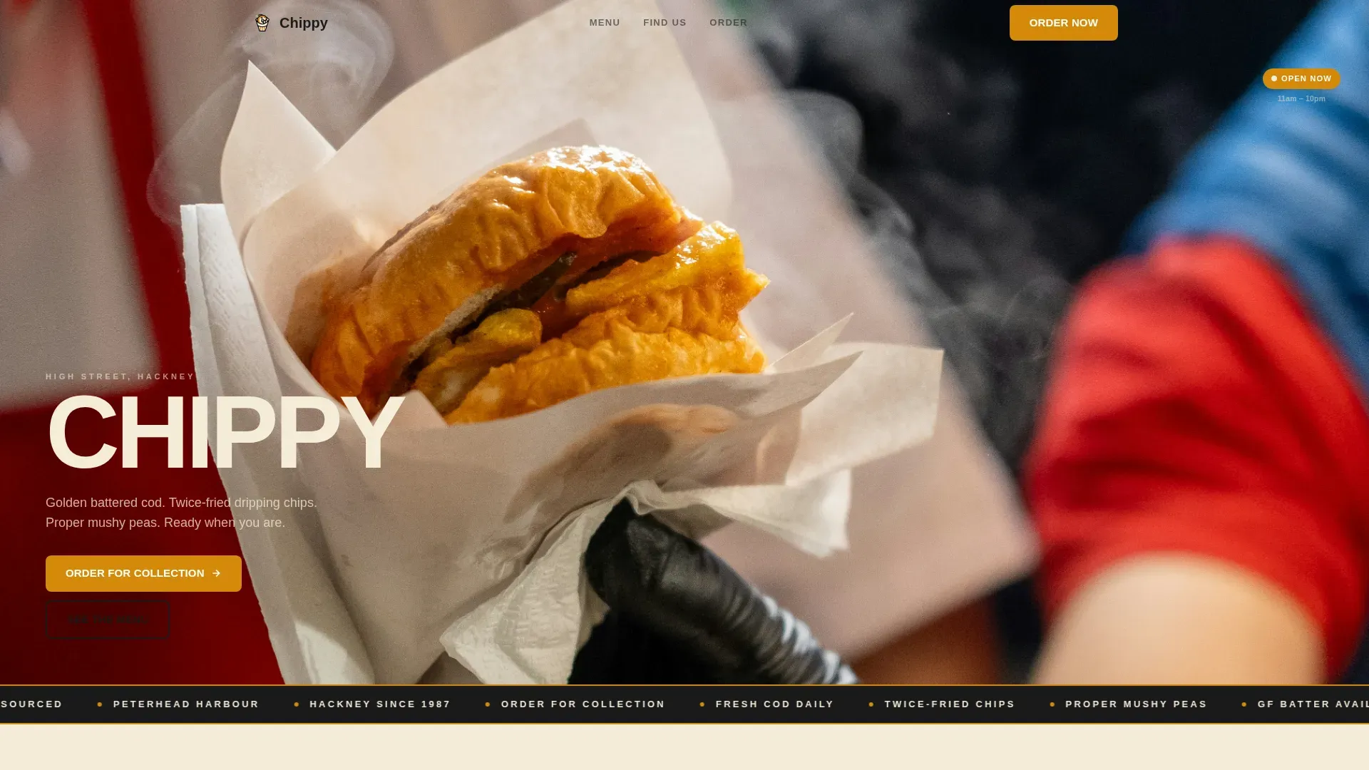 Vibrant British Bistro Landing Page Template