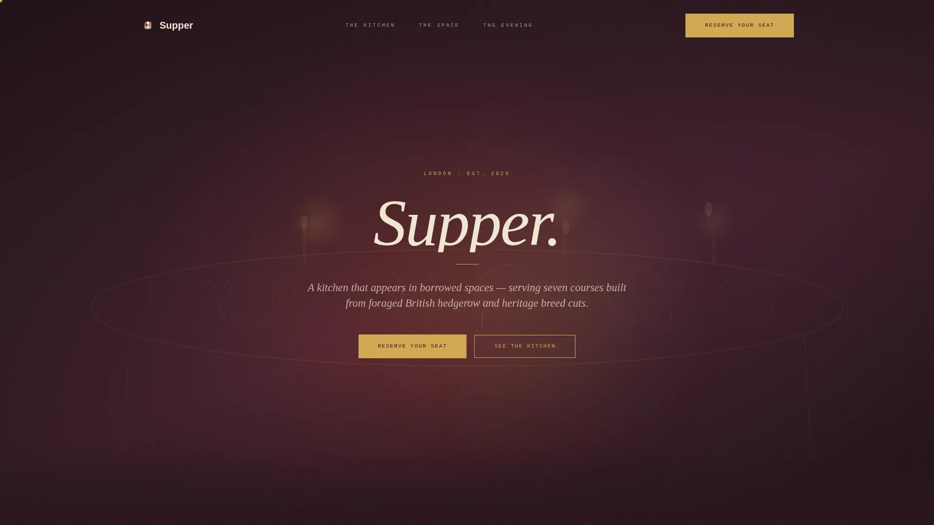 Haute Craft Pop-Up Dining Landing Page Template