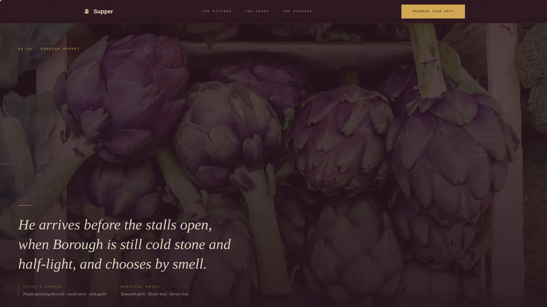 Haute Craft Pop-Up Dining Landing Page Template