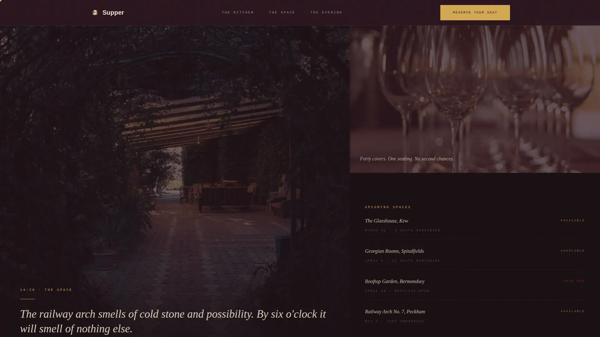 Haute Craft Pop-Up Dining Landing Page Template