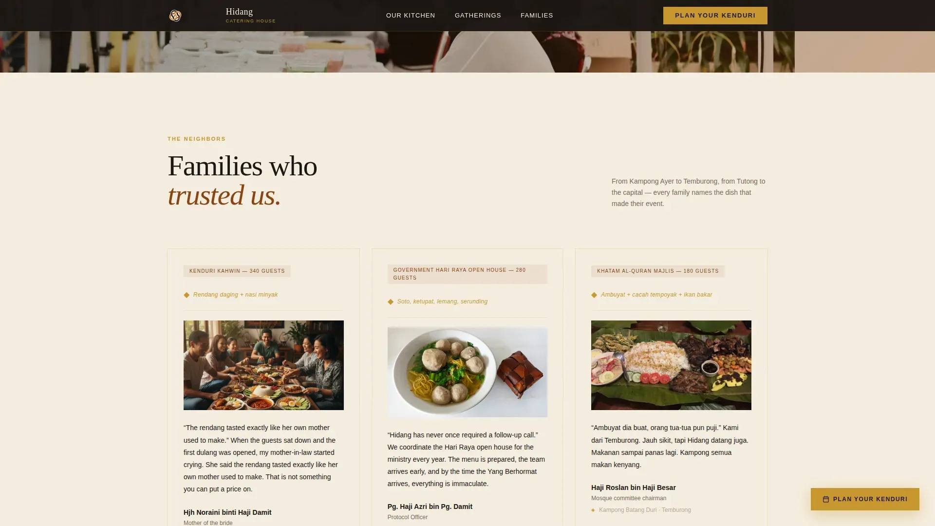 Bruneian Cuisine Booking Website Template