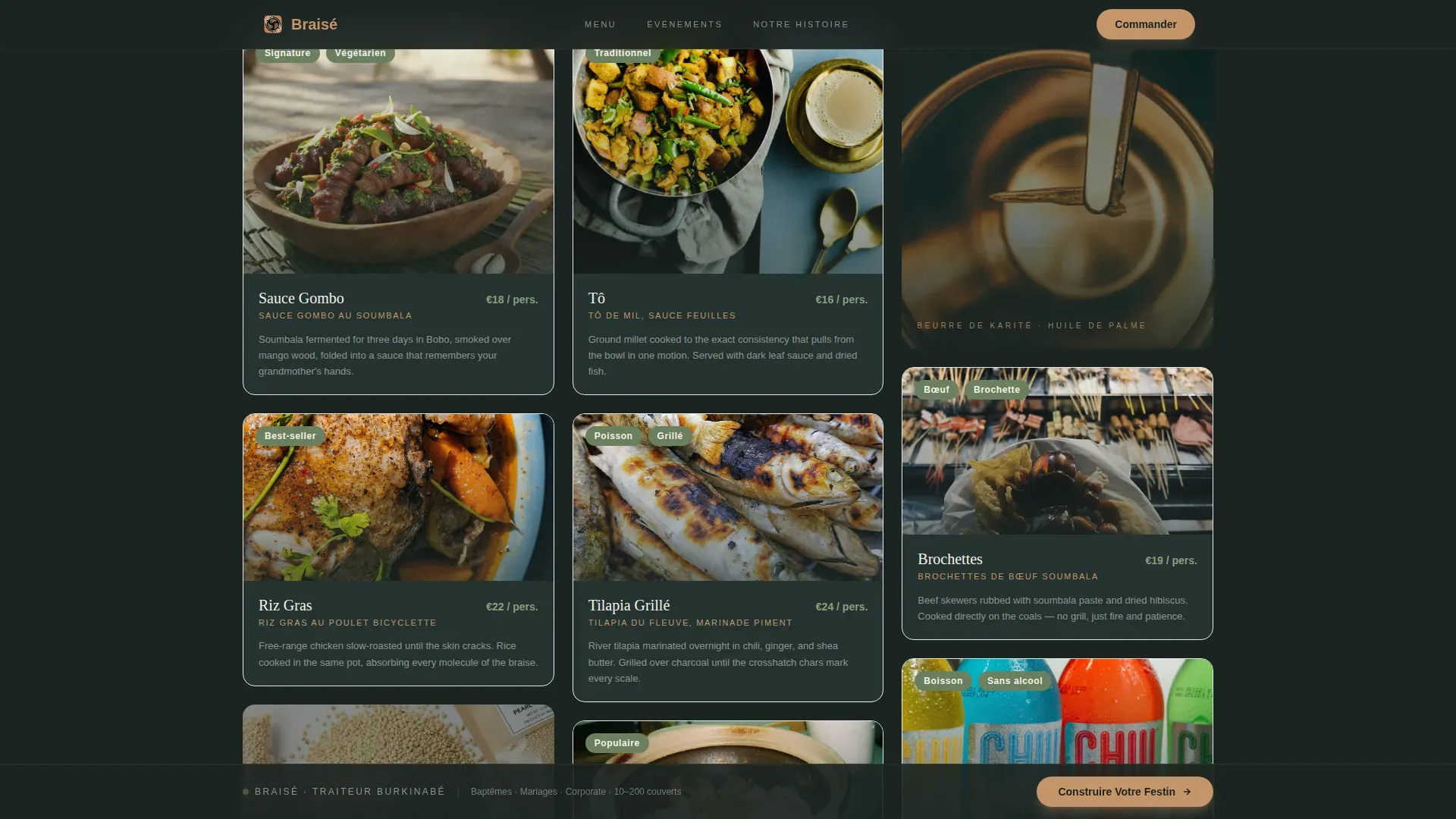 Burkinabe Cuisine Professional Website Template
