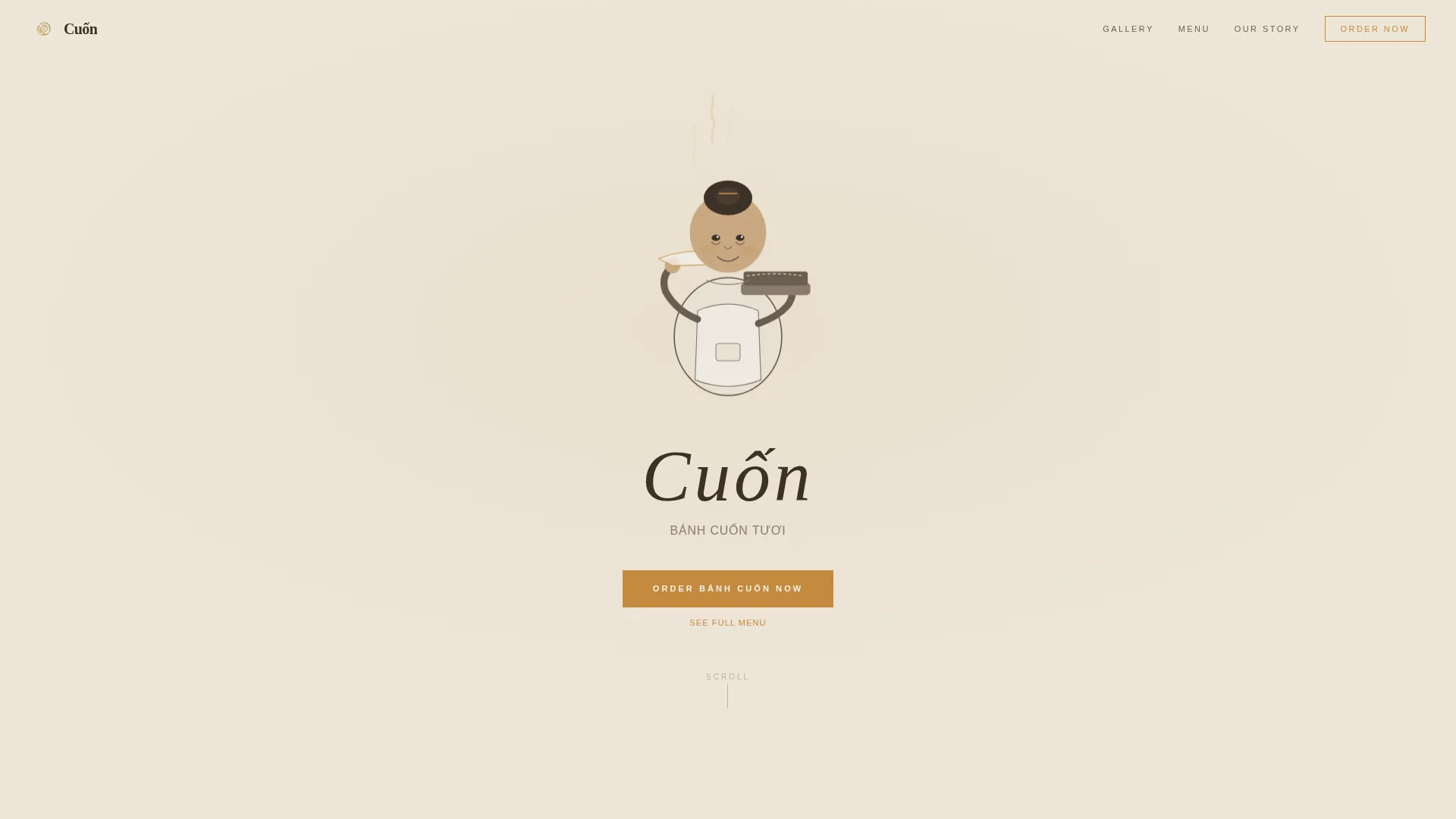 Bánh Cuốn Rice Roll Shop Landing Page Template