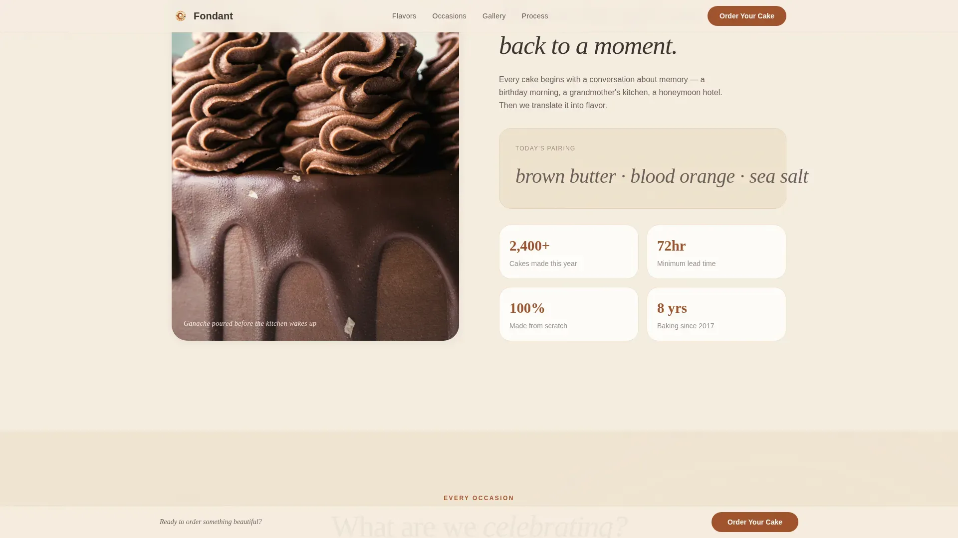 Custom Cake Boutique & Artisan Bakery Website Template