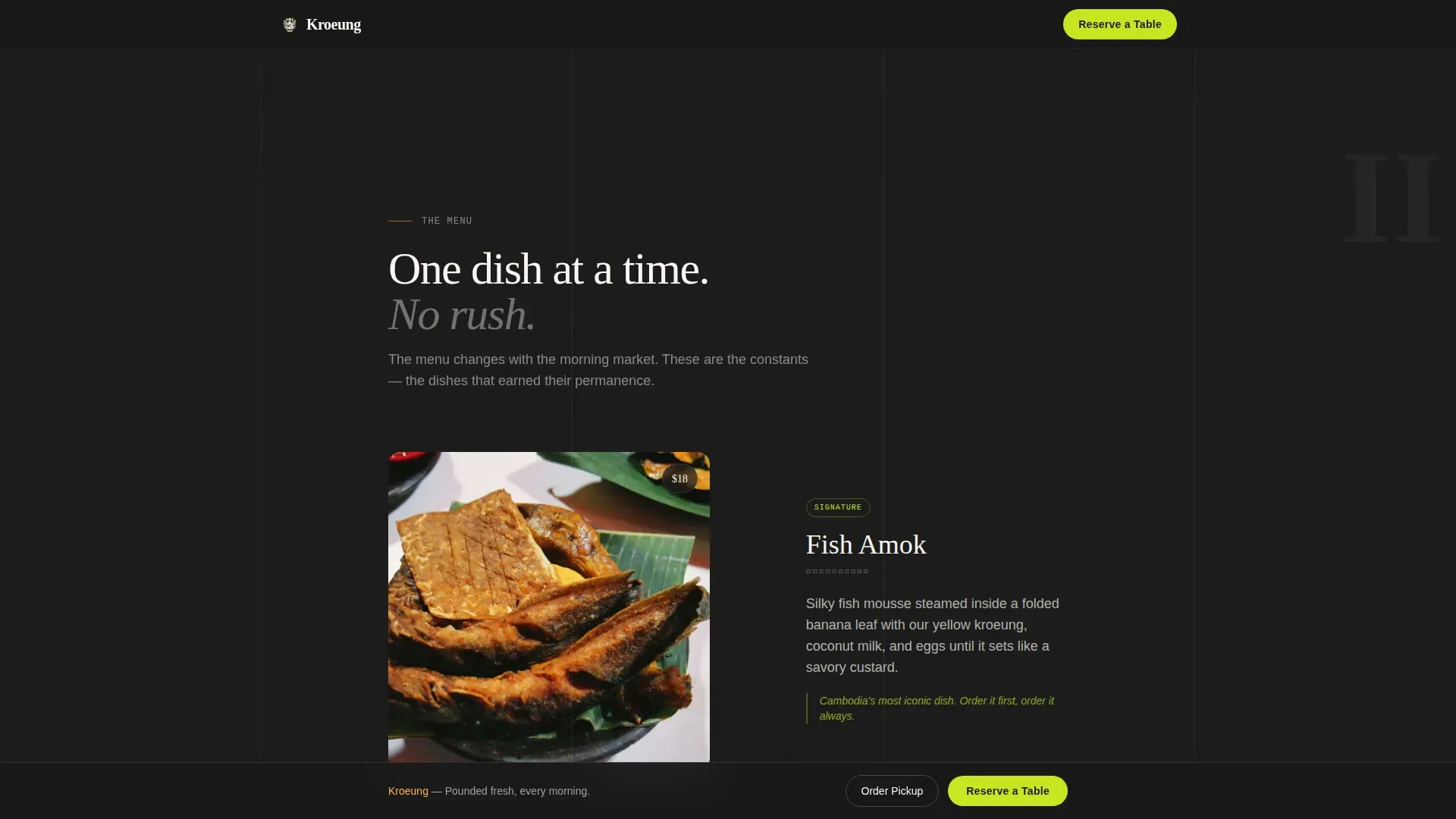 Southeast Asian Cuisine & Dining Booking Website Template