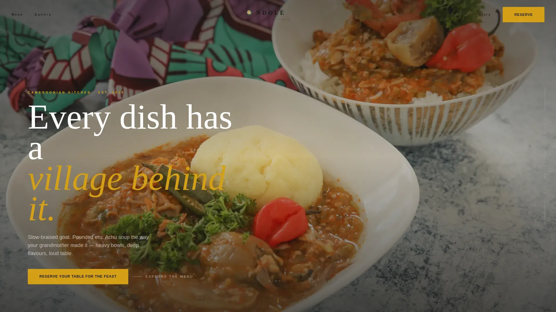 Cameroonian Restaurant Gallery Landing Page Template