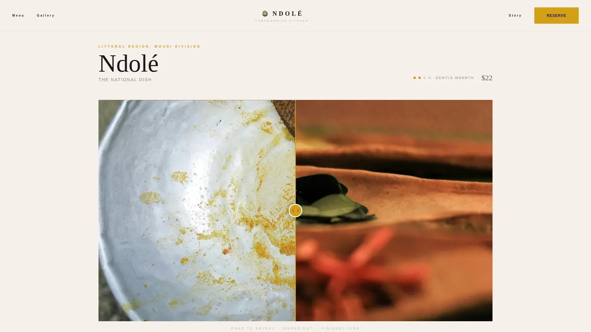 Cameroonian Restaurant Gallery Landing Page Template