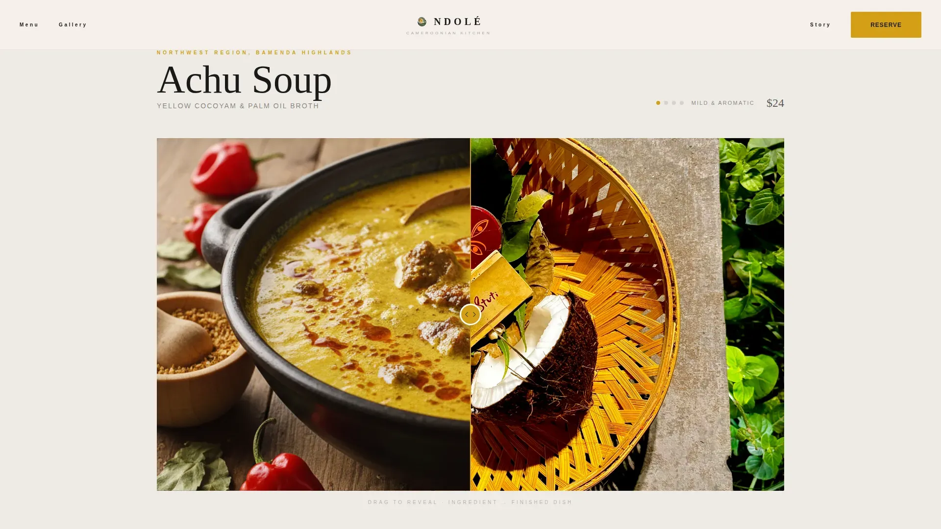 Cameroonian Restaurant Gallery Landing Page Template