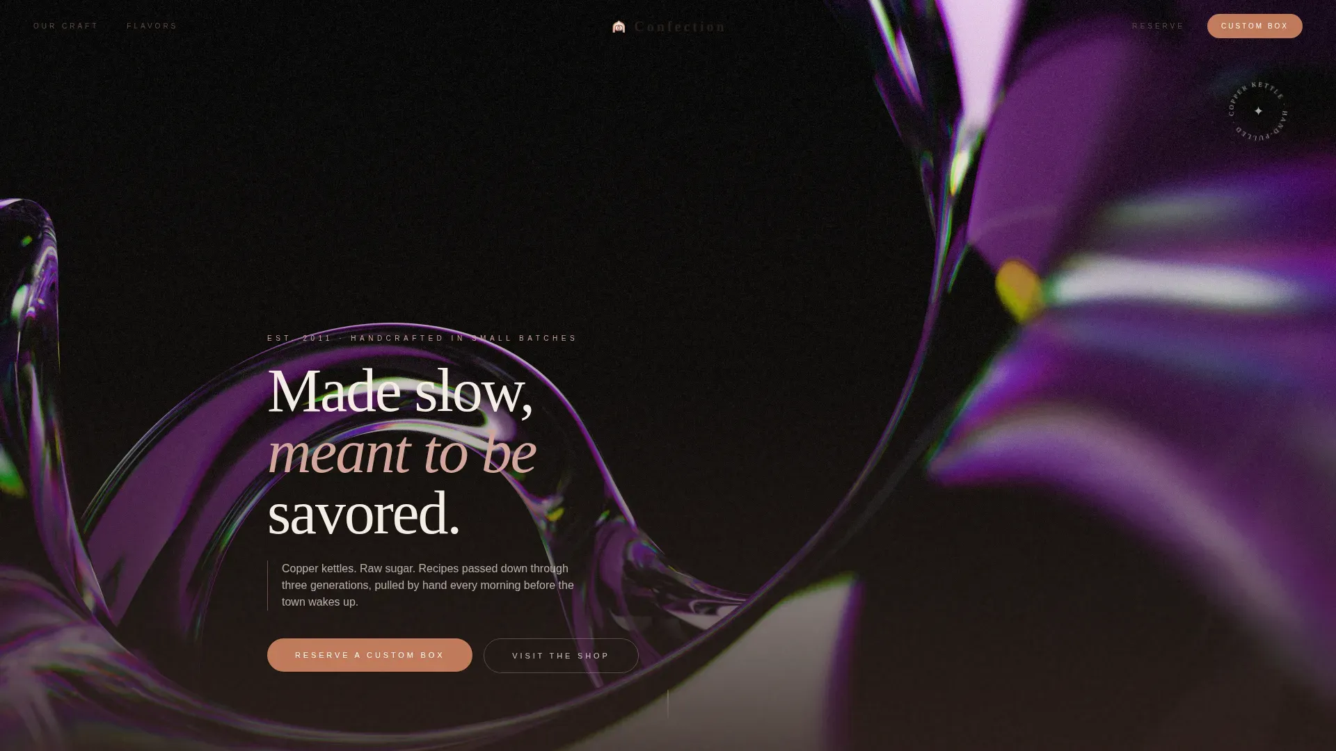 Chocolate & Confectionery Booking Website Template