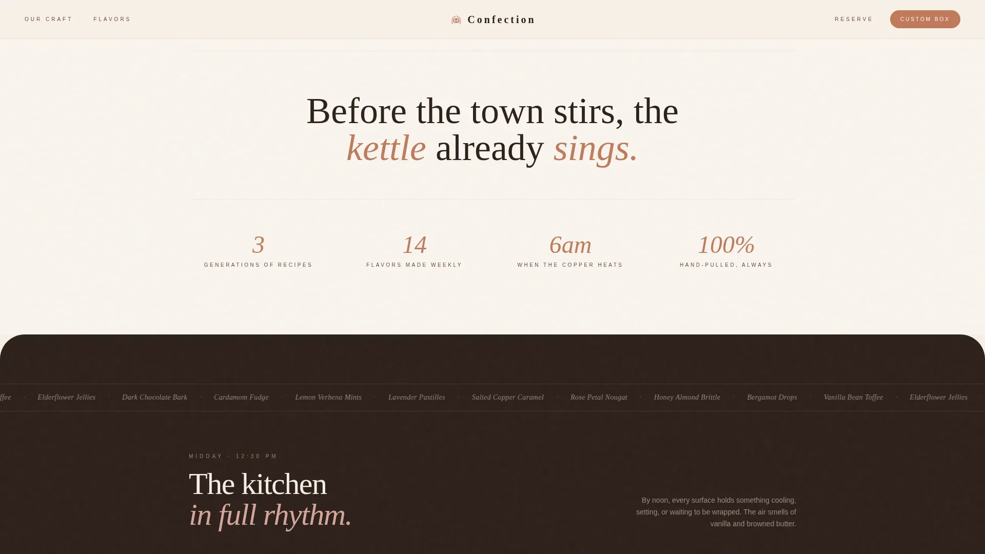 Chocolate & Confectionery Booking Website Template