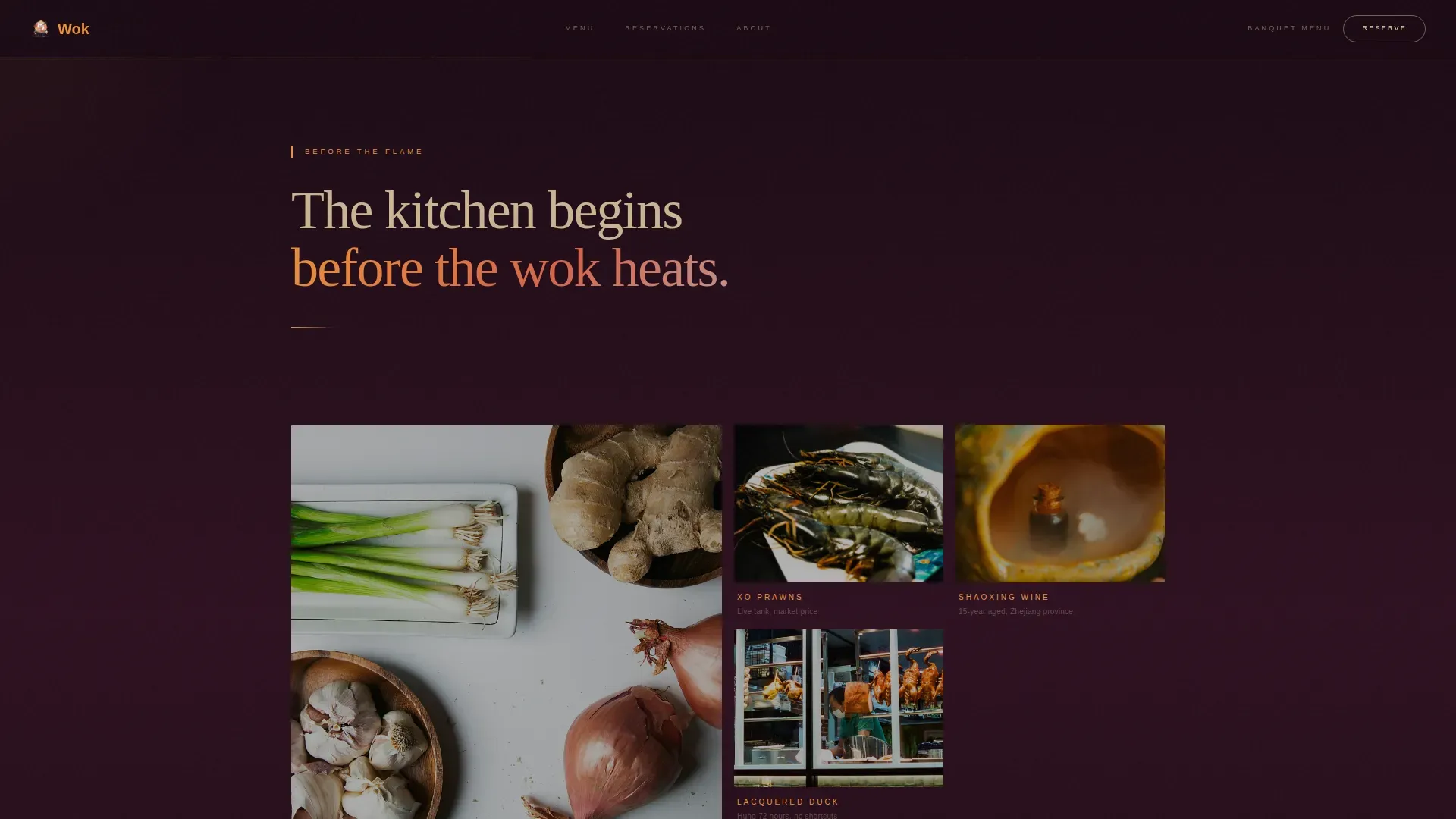 Chinese Cuisine & Dining Booking Website Template
